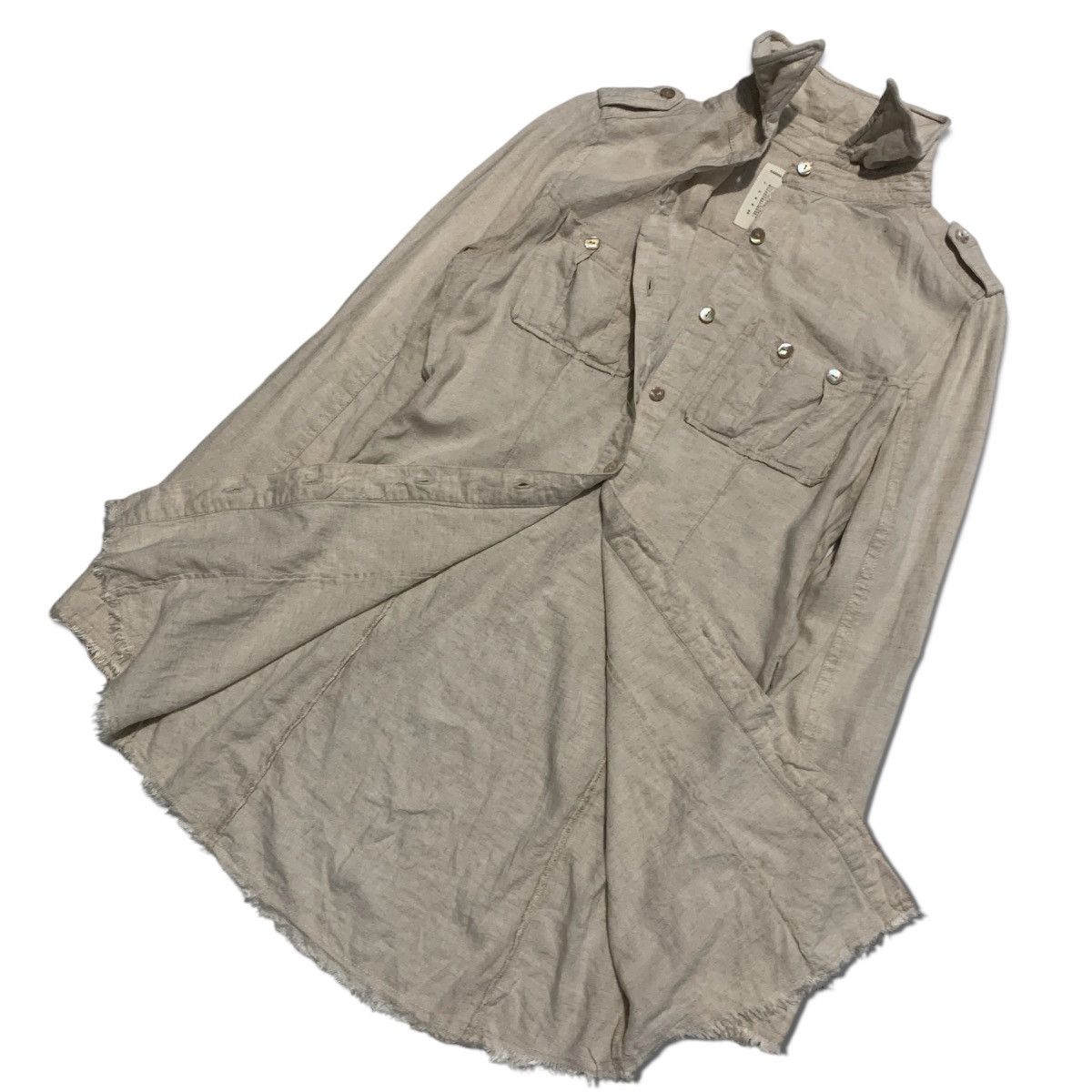 Designer G.O.A Safari Raw Hem Linen Rayon Shirt Size M / US 6-8 / IT 42-44 - 5 Thumbnail