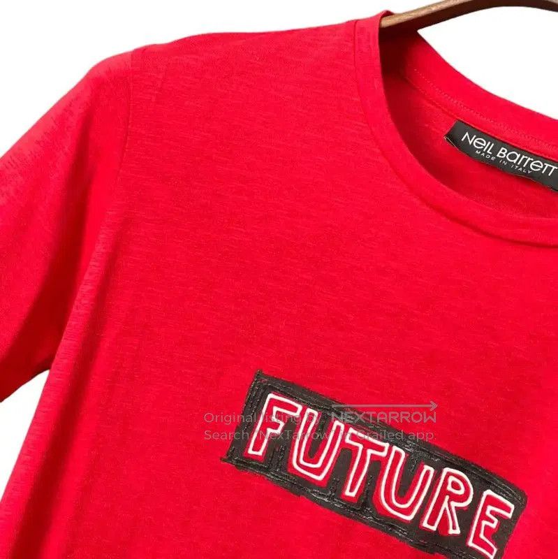 NeIL BarreTT Red Cotton T-Shirt for Men .