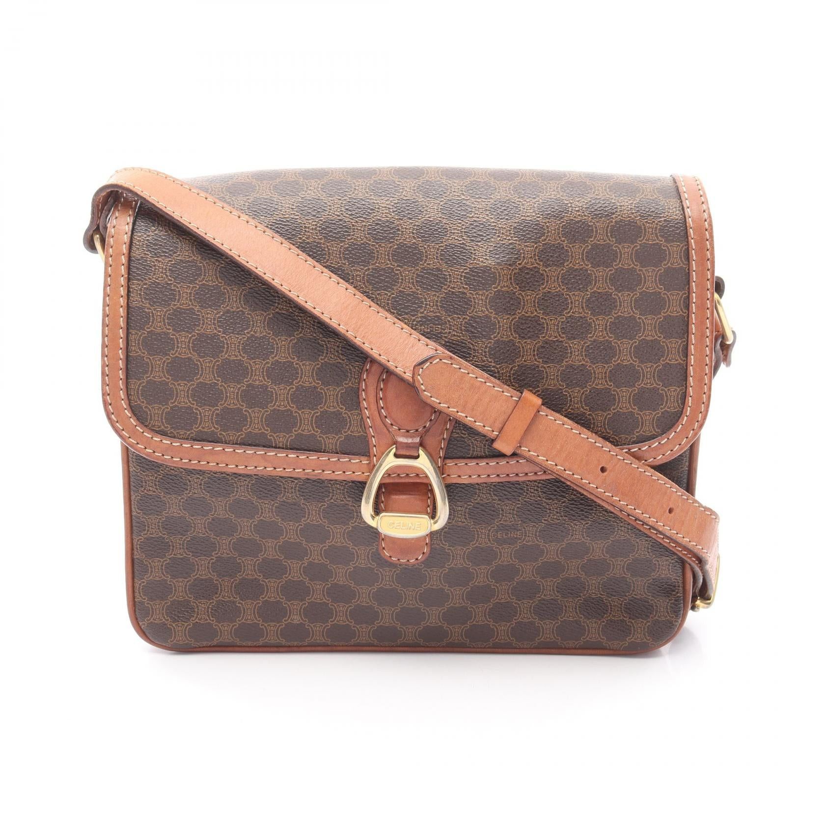 Celine Celine Macadam Shoulder Bag Leather Brown Size ONE SIZE - 1 Thumbnail