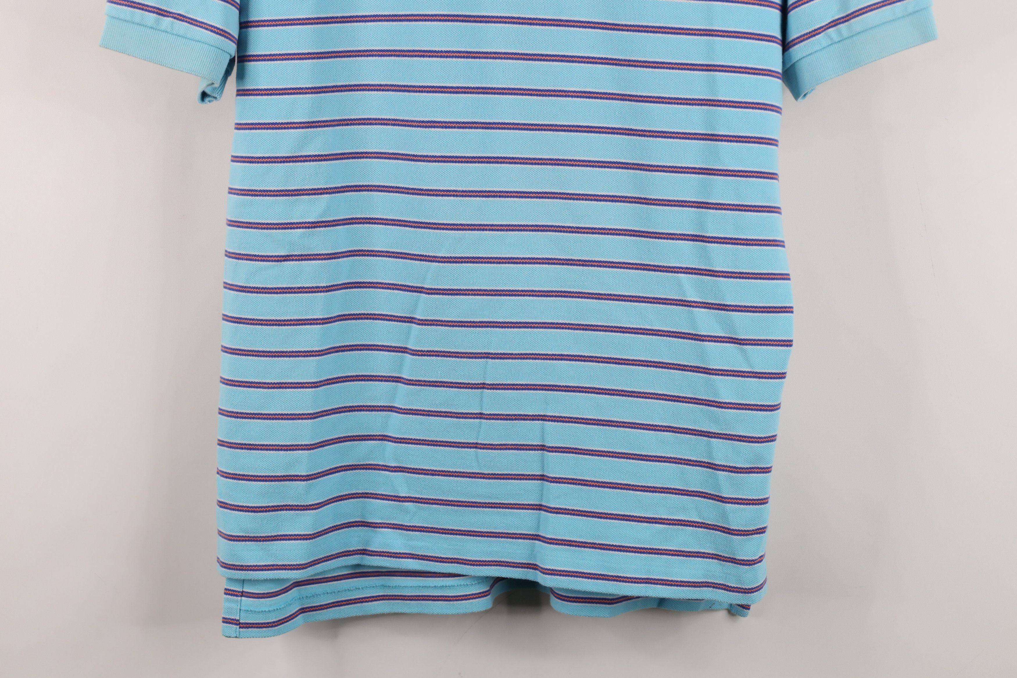 Ralph Lauren Vintage 90s Ralph Lauren Striped Cotton Knit Golf Polo Blue Size US M / EU 48-50 / 2 - 3 Thumbnail
