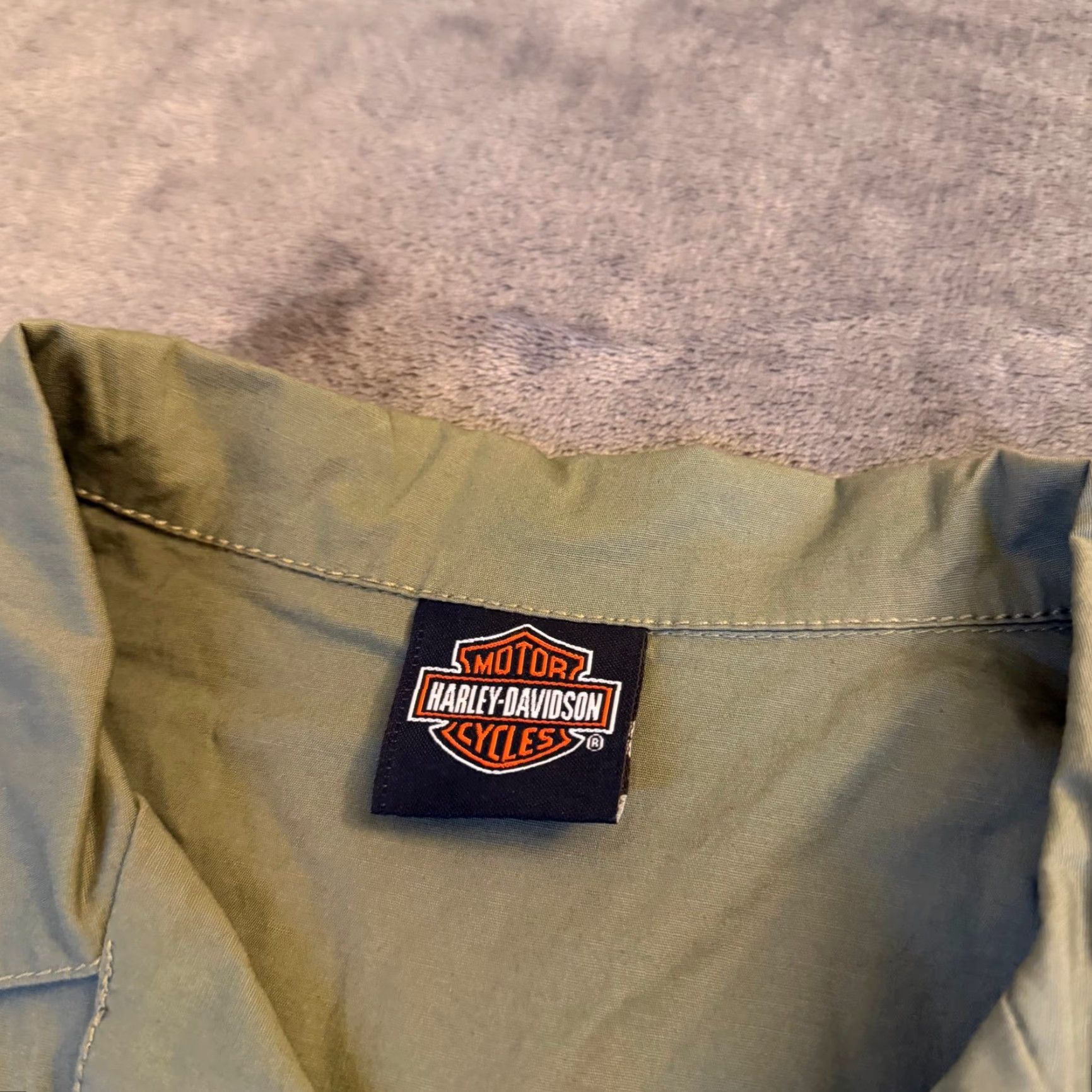 Harley Davidson Harley-Davidson Shirt Womens XL Green Button-Up Short Sleeve Embroidered Pocket Casual Workwear Bahamas 90s Theme Motorcycle? Size XL / US 12-14 / IT 48-50 - 3 Thumbnail