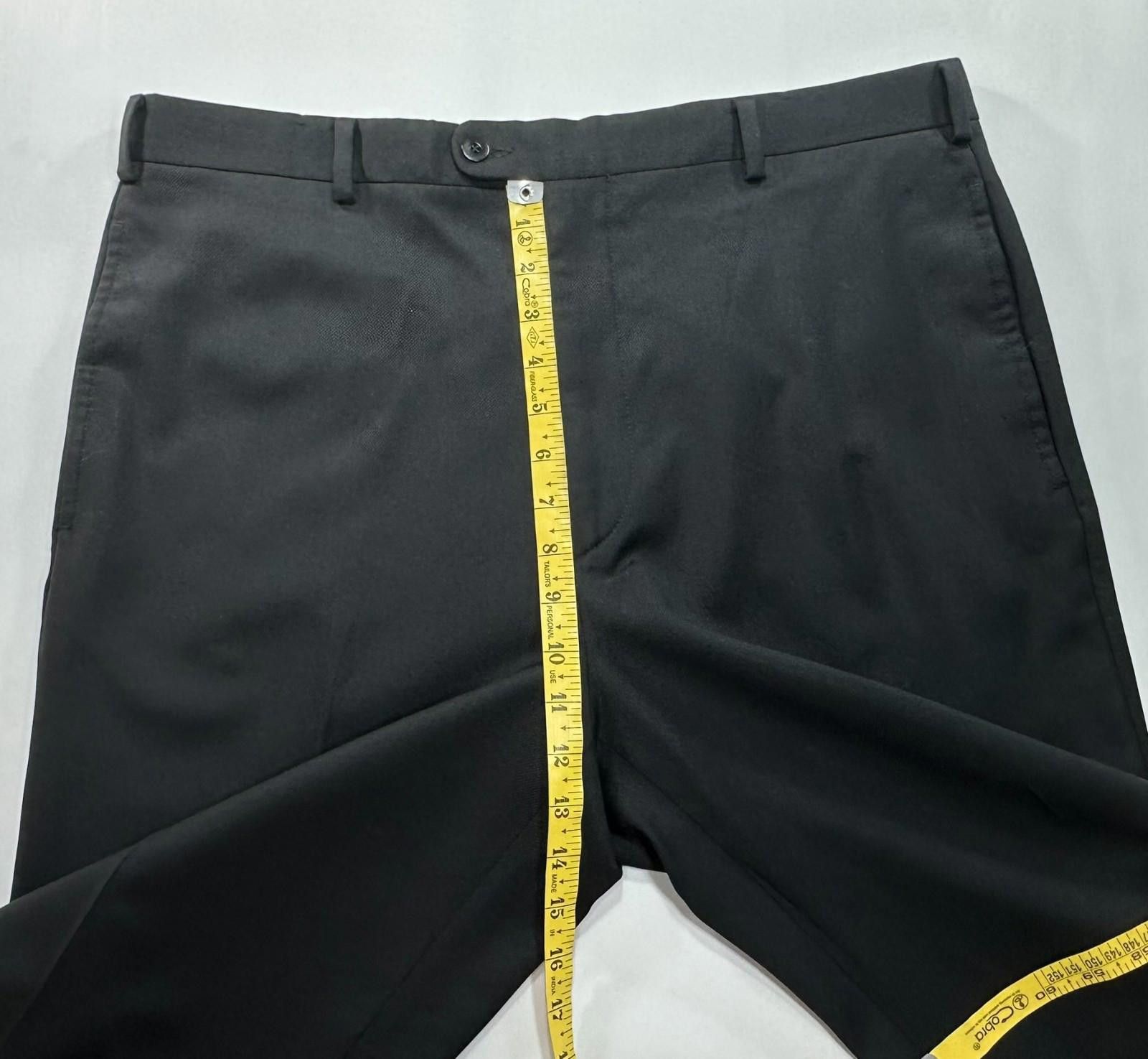 Zanella Zanella Italian Flat Wool Dress Pants Black Mens 36/30 Size US 36 / EU 52 - 4 Thumbnail