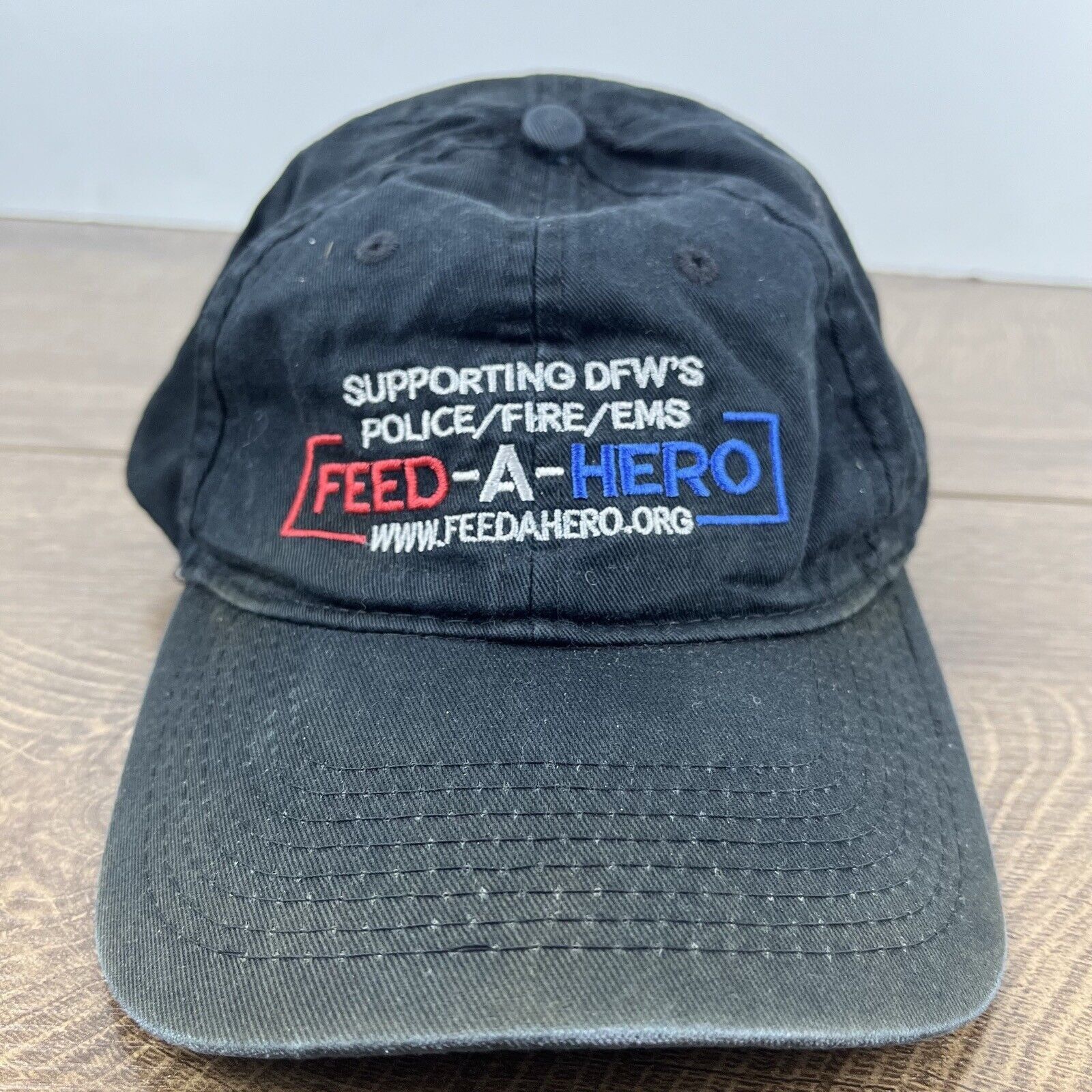 Other Feed A Hero Hat DFW Black Cap Adjustable Hat Black Adult Fit Size ONE SIZE - 4 Thumbnail