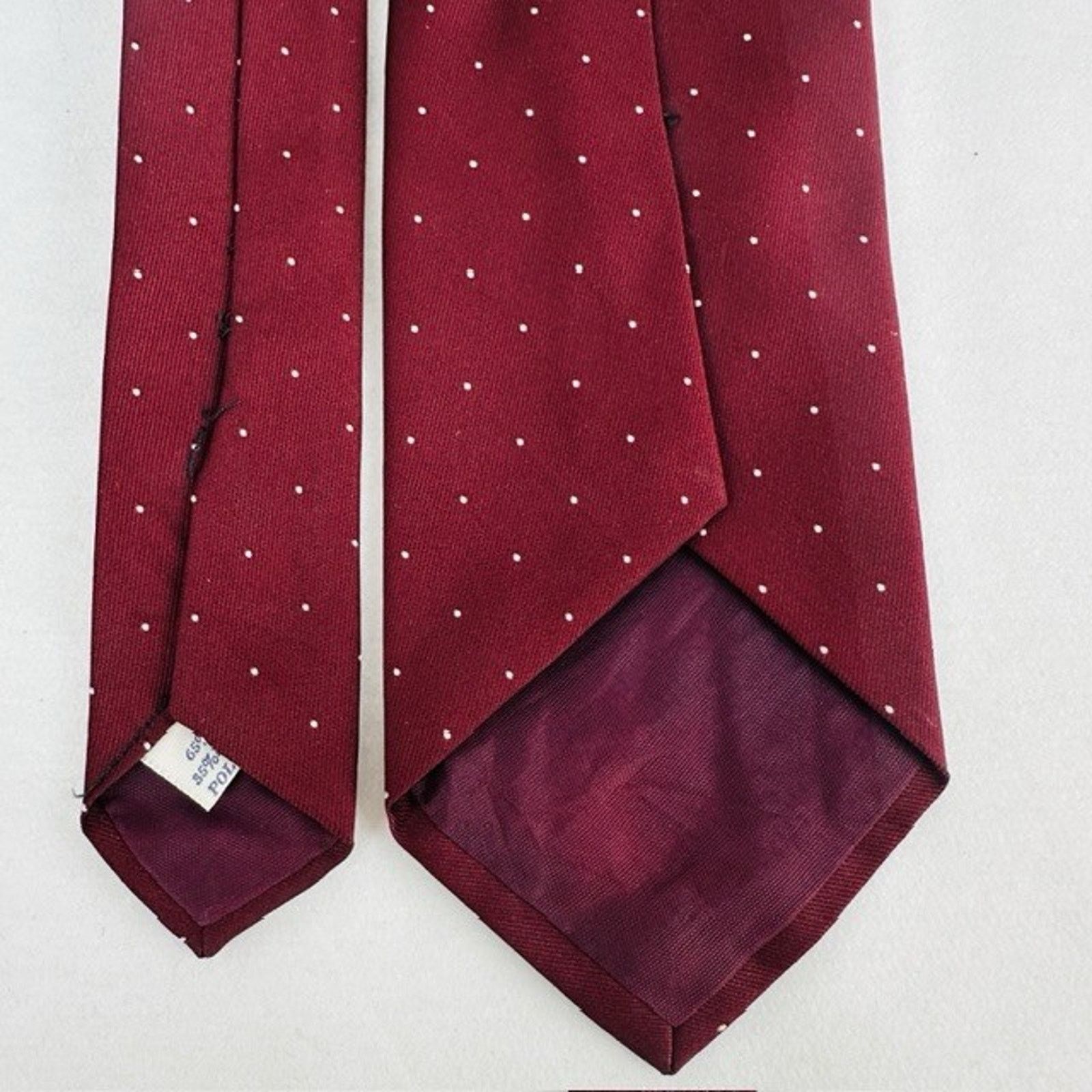 Other Taylor Ltd. Necktie Red(maroon) w/white polka dot Preppy VTG Size ONE SIZE - 5 Thumbnail