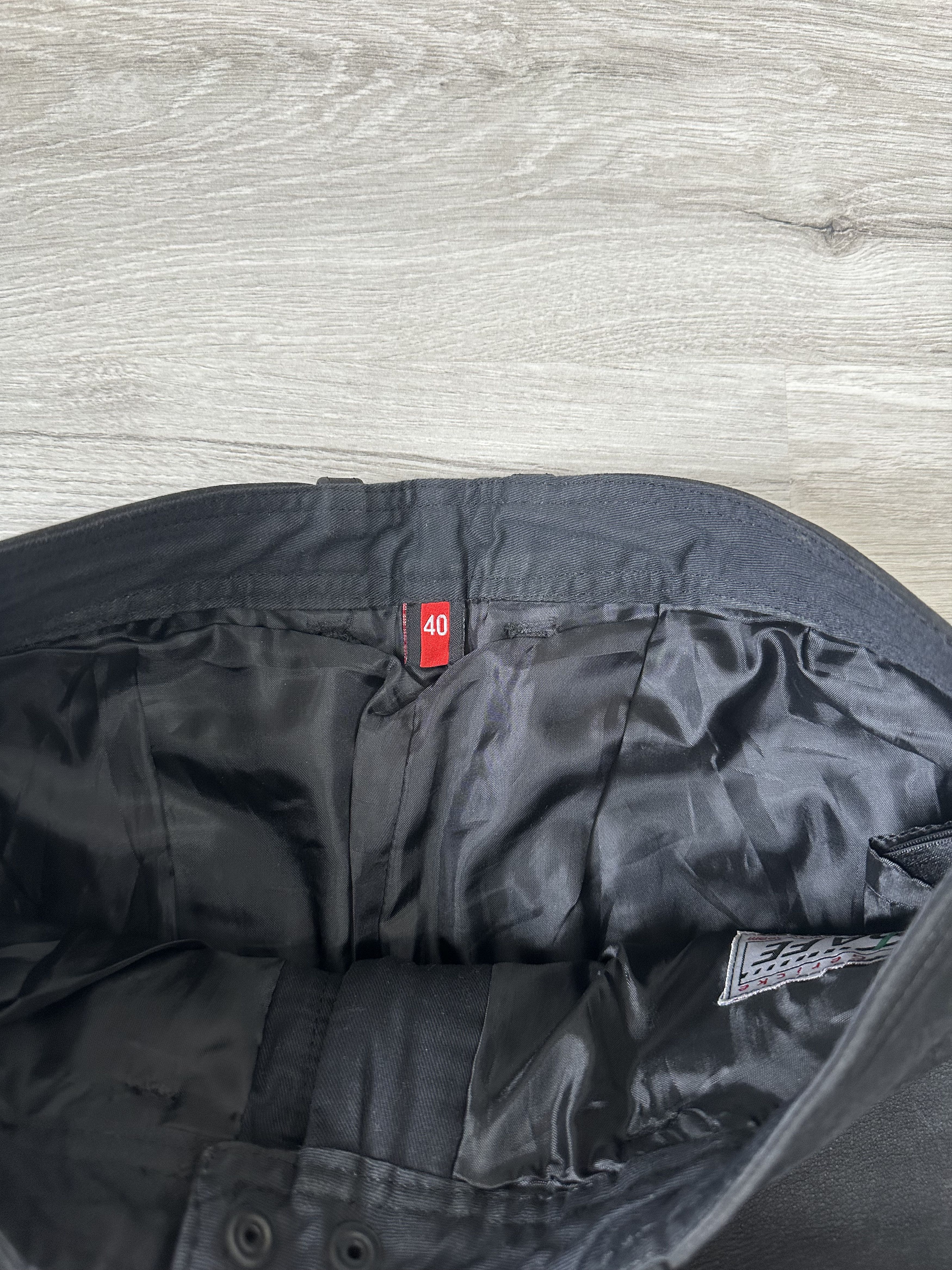 Japanese Brand × Leather × Vintage Vintage Leather SAFE Pants Black Moto Bike Size US 36 / EU 52 - 10 Thumbnail