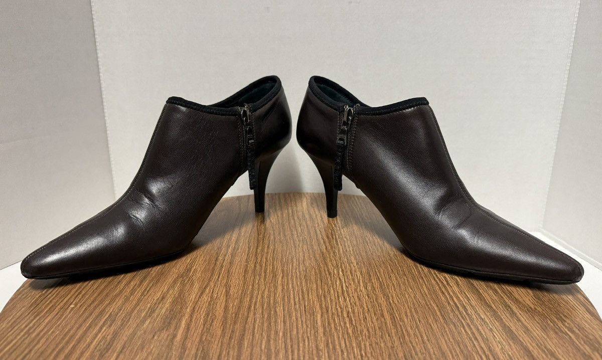 Prada Prada Brown Leather Black Rubber Sole Ankle Boots 36.5 (6.5) Size US 6.5 / IT 36.5 - 7 Thumbnail