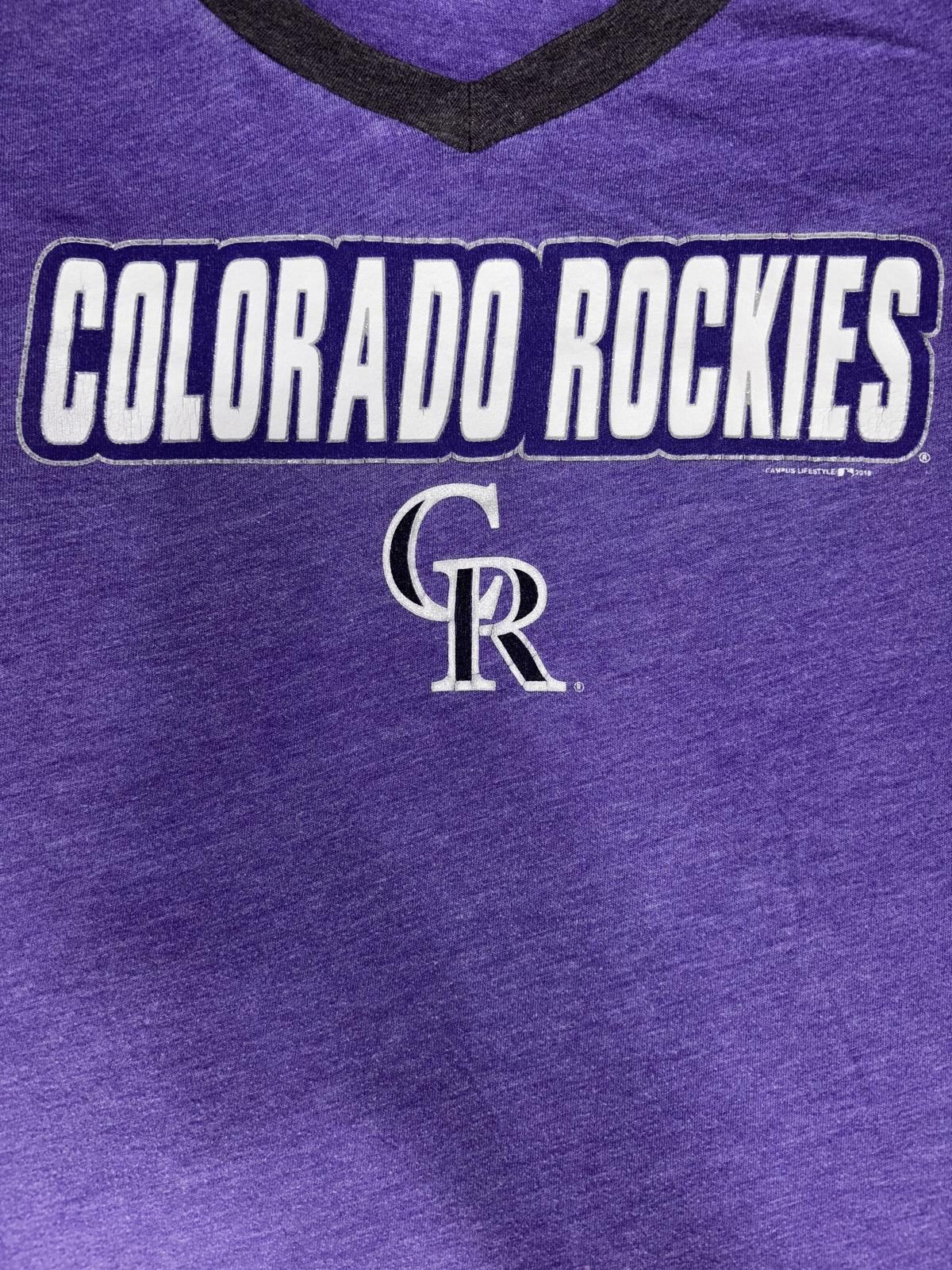 Designer Colorado Rockies Women's V-Neck T-Shirt Size L / US 10 / IT 46 - 2 Thumbnail