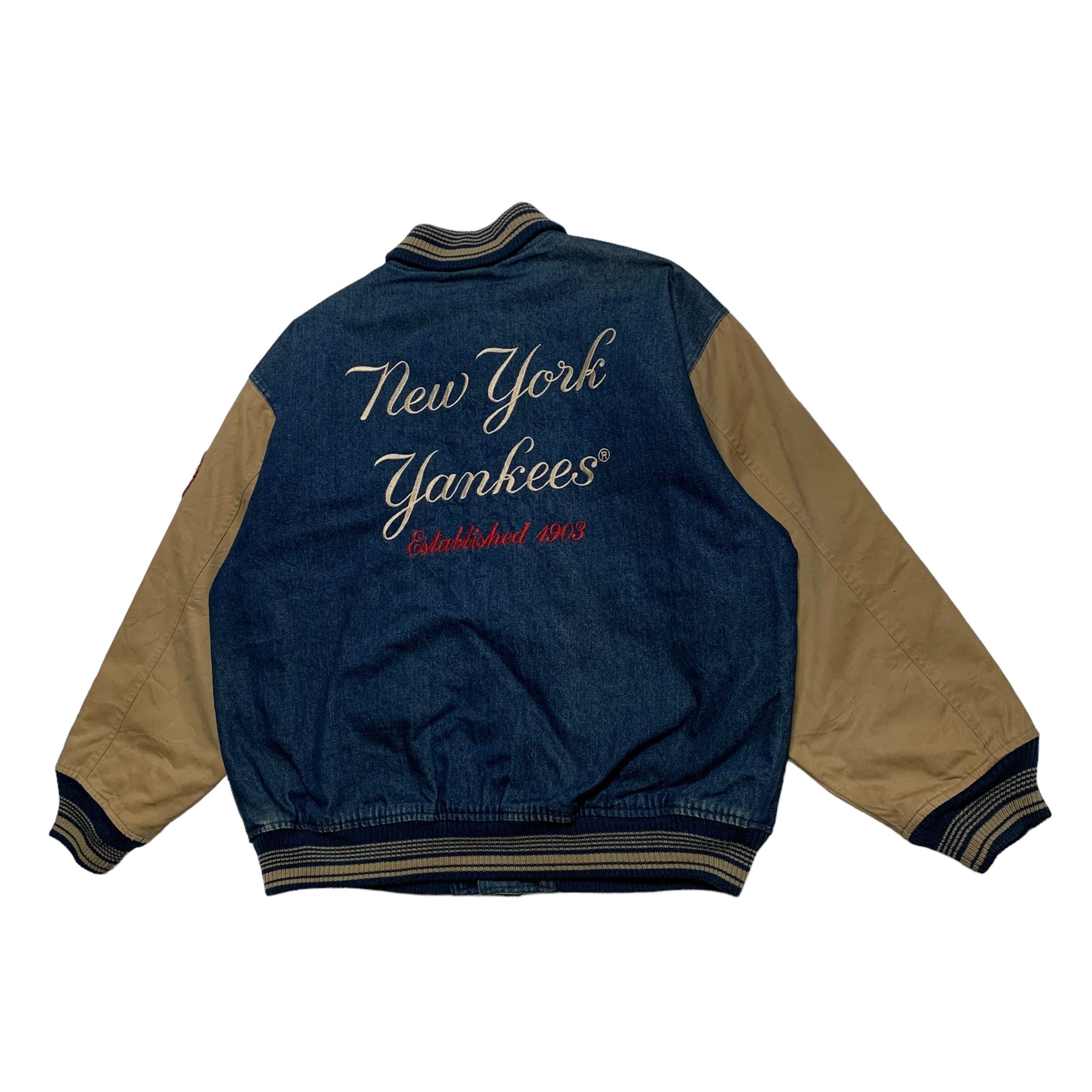 MLB Vintage MLB New York Yankees 50th Year Denim Jacket Size US L / EU 52-54 / 3 - 9 Thumbnail
