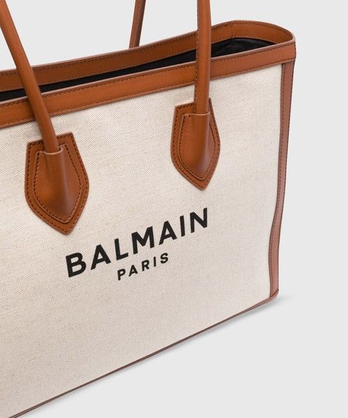 Balmain o1s1wg111225 Size:OS/B-Army 42 Tote Bag in White/Brown Size ONE SIZE - 4 Thumbnail