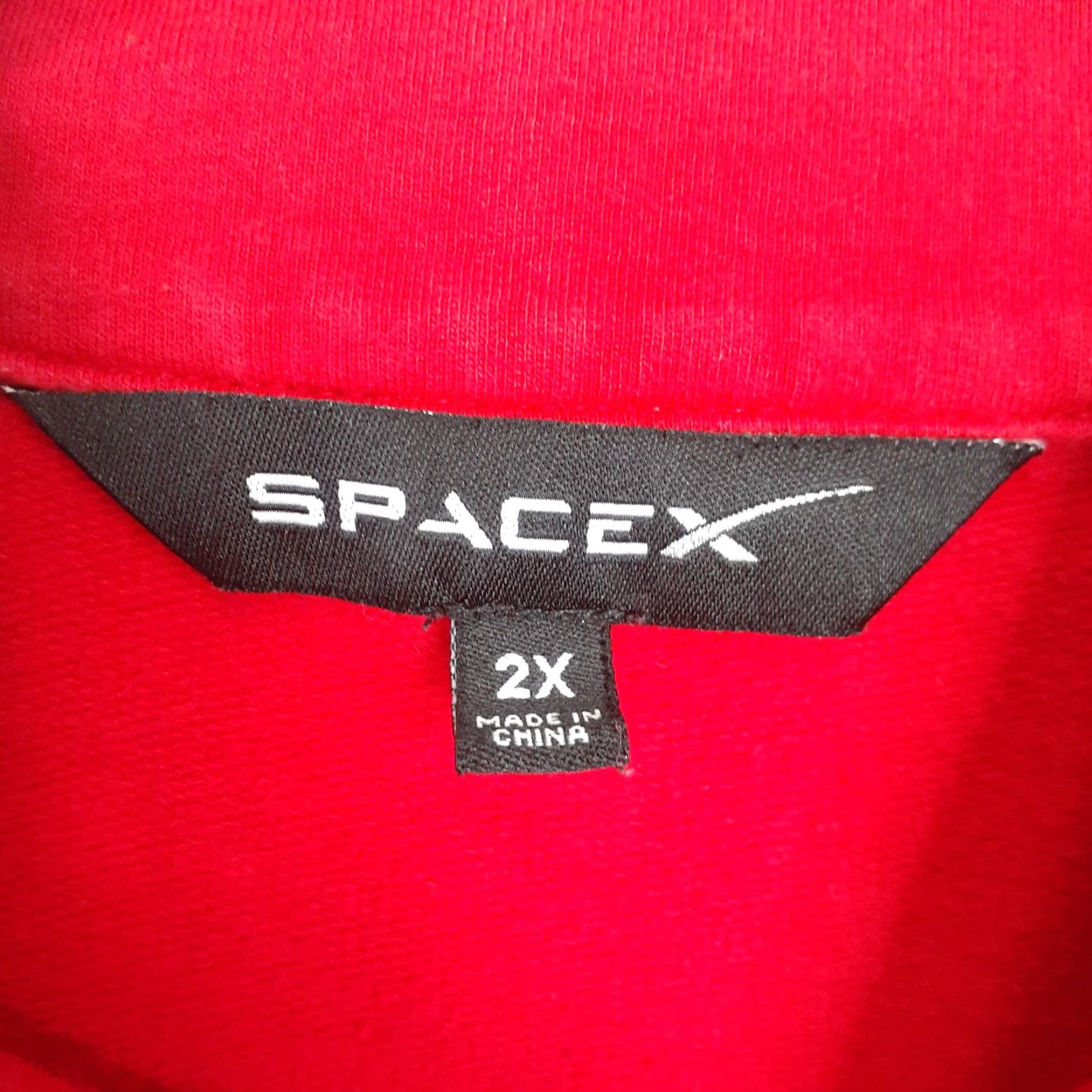 Vintage SpaceX Full Zip Sweatshirt Unisex Adults 2XL Red Mock Neck Pockets Long Sleeve Cotton Sweatshirt 2XL True to Size Size US XXL / EU 58 / 5 - 4 Thumbnail