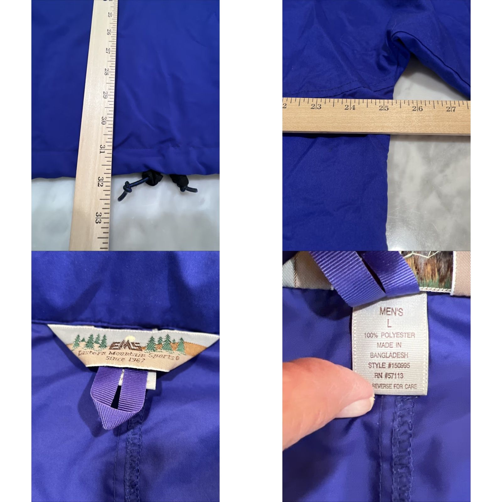 Vintage VINTAGE EMS Anorak Windbreaker Jacket Men's L Blue Hooded Zip Pockets 90s Outdoor Cycling Hiking Running Walking Quarter Zip Size US L / EU 52-54 / 3 - 8 Thumbnail