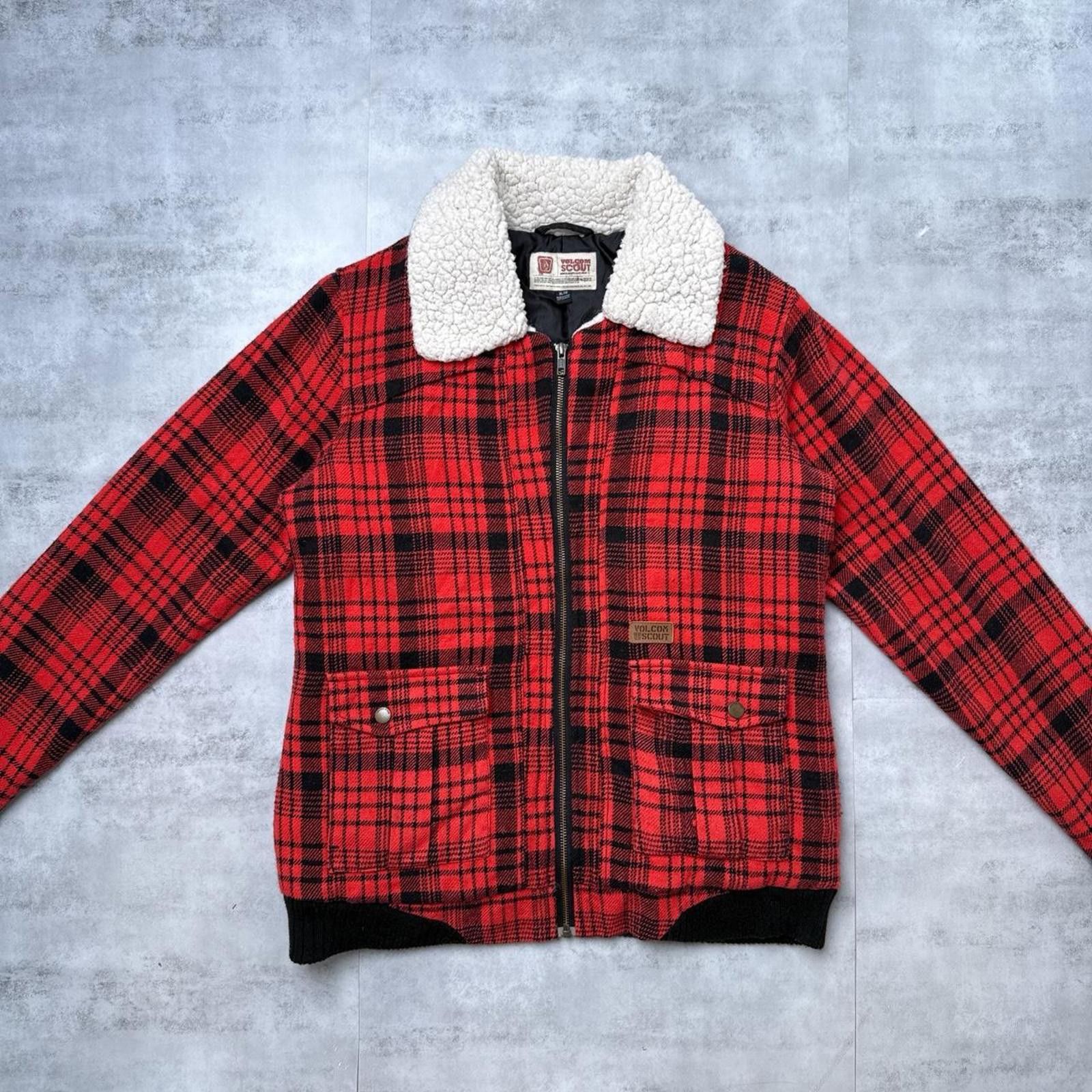 Volcom Y2K Volcom Plaid Sherpa Lime Bomber Zip Up Jacket Size XL / US 12-14 / IT 48-50 - 1 Thumbnail