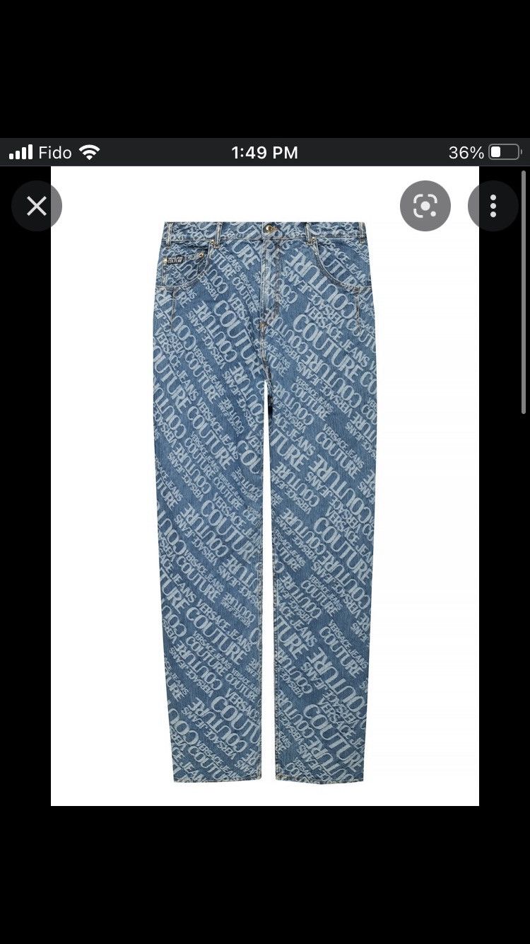 Versace Blue Versace monogram all over print jeans baggy denim Size US 30 / EU 46 - 9 Thumbnail