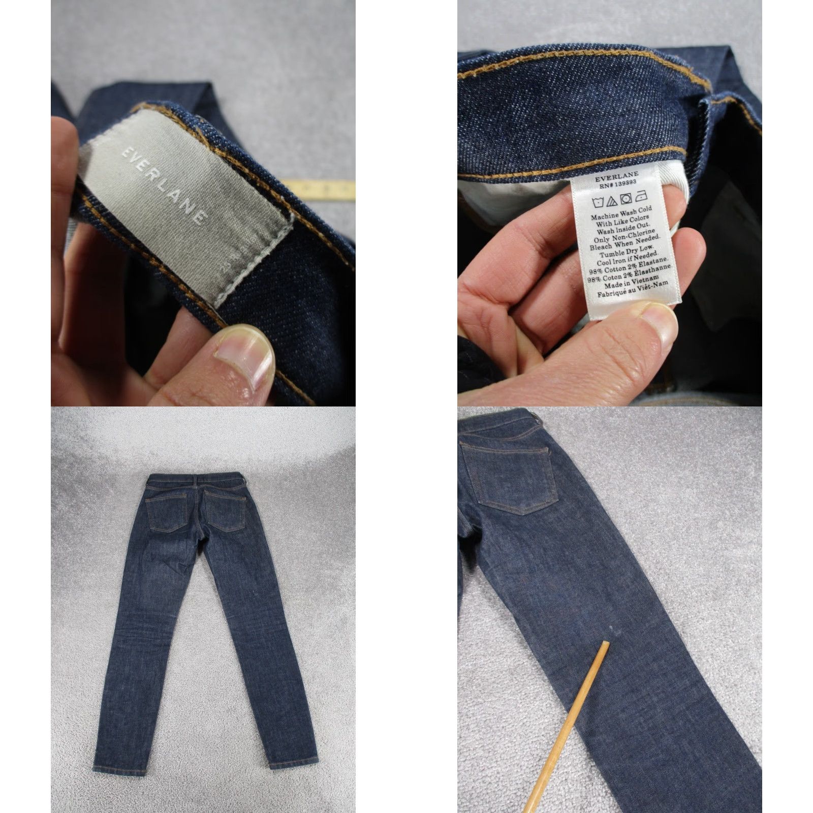 Everlane Everlane Jeans Skinny Women's 25 Dark Wash Denim Mid Rise Zip Zipper Blue Regular Size Size 42" / US 20 - 8 Thumbnail