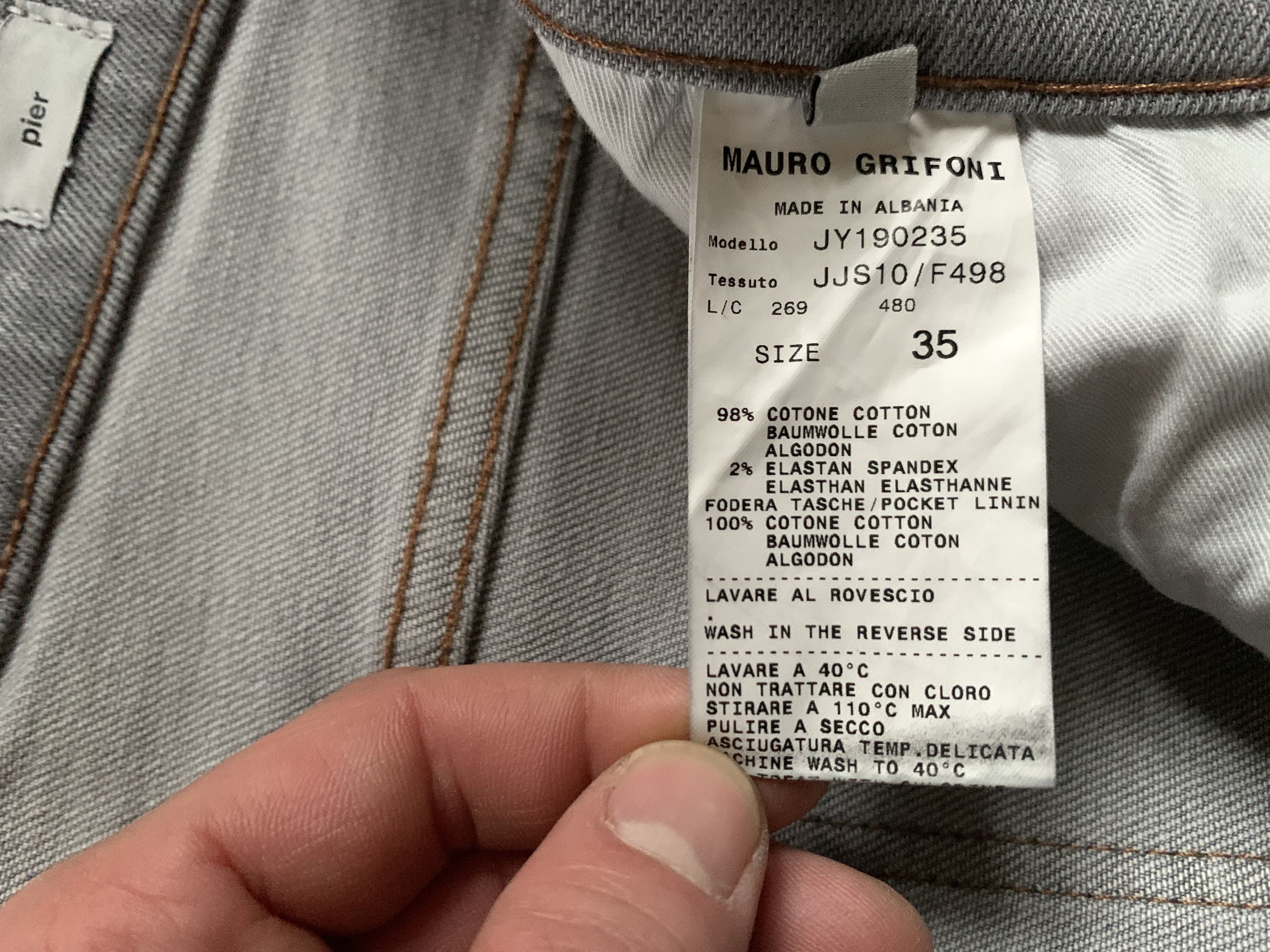 Grifoni Mauro Grifoni Pier Wax Grey Jeans Size US 35 - 10 Thumbnail