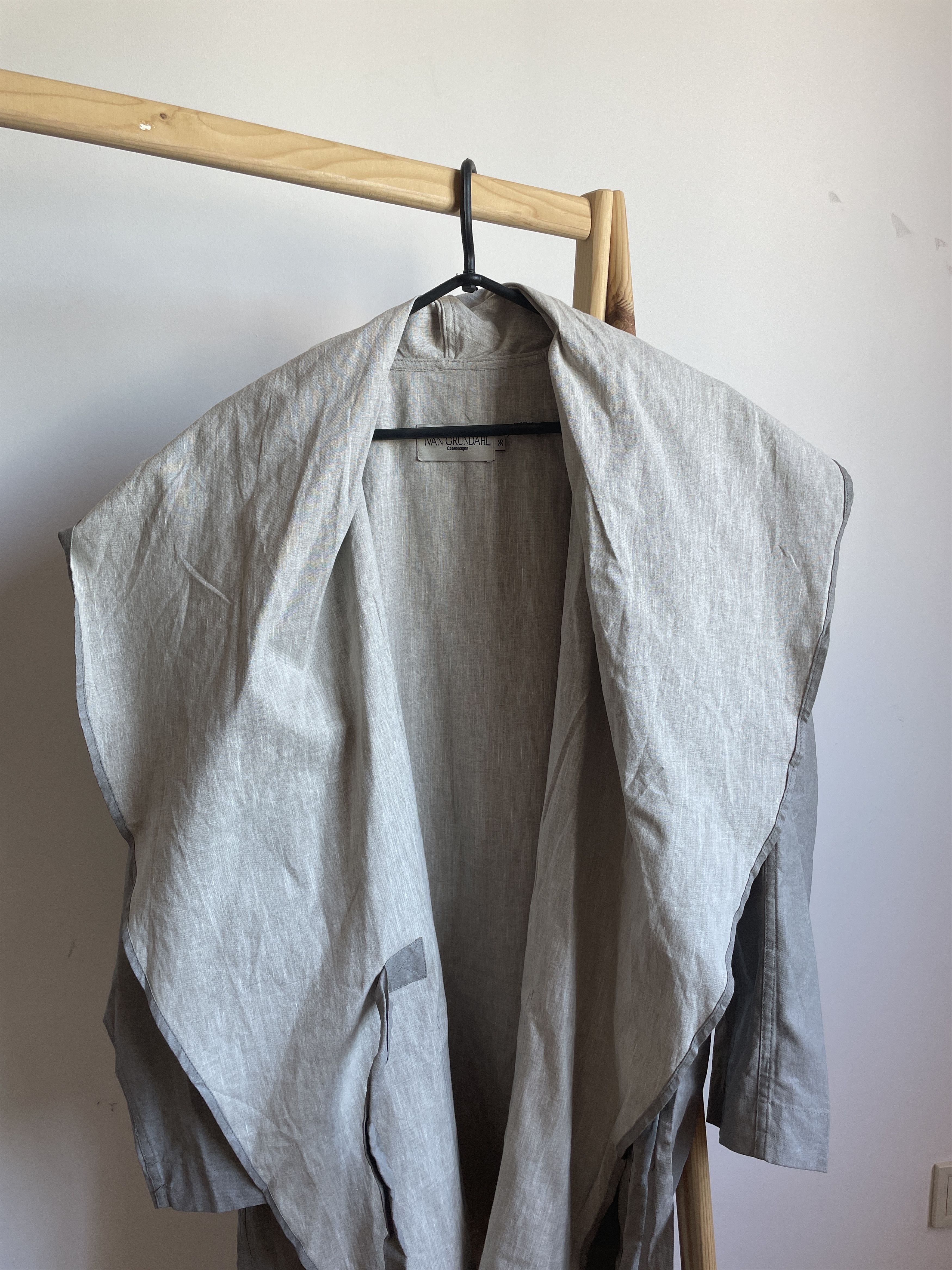 Ivan Grundahl Ivan Grundahl Wrapped Massive Collar Linen Blend Coat Size XS / US 0-2 / IT 36-38 - 6 Thumbnail