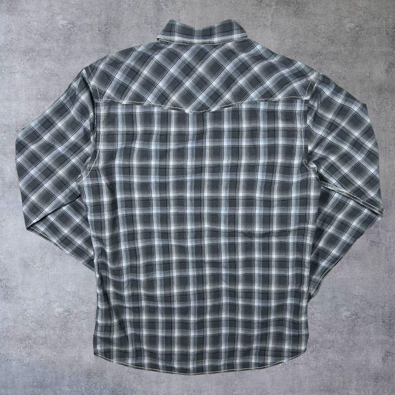 Jack & Jones JACK & JONES Western Black Grey White Plaid Check Long Sleeve Shirt M Size US M / EU 48-50 / 2 - 2 Thumbnail