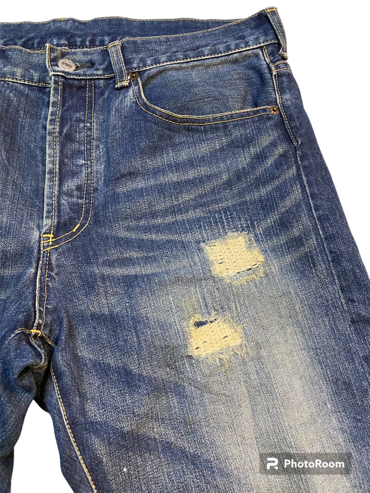 If Six Was Nine × Le Grande Bleu (L.G.B.) × Takeo Kikuchi Japanese Brand TK Painter Distressed Regular Straight Denim Size US 34 / EU 50 - 6 Thumbnail