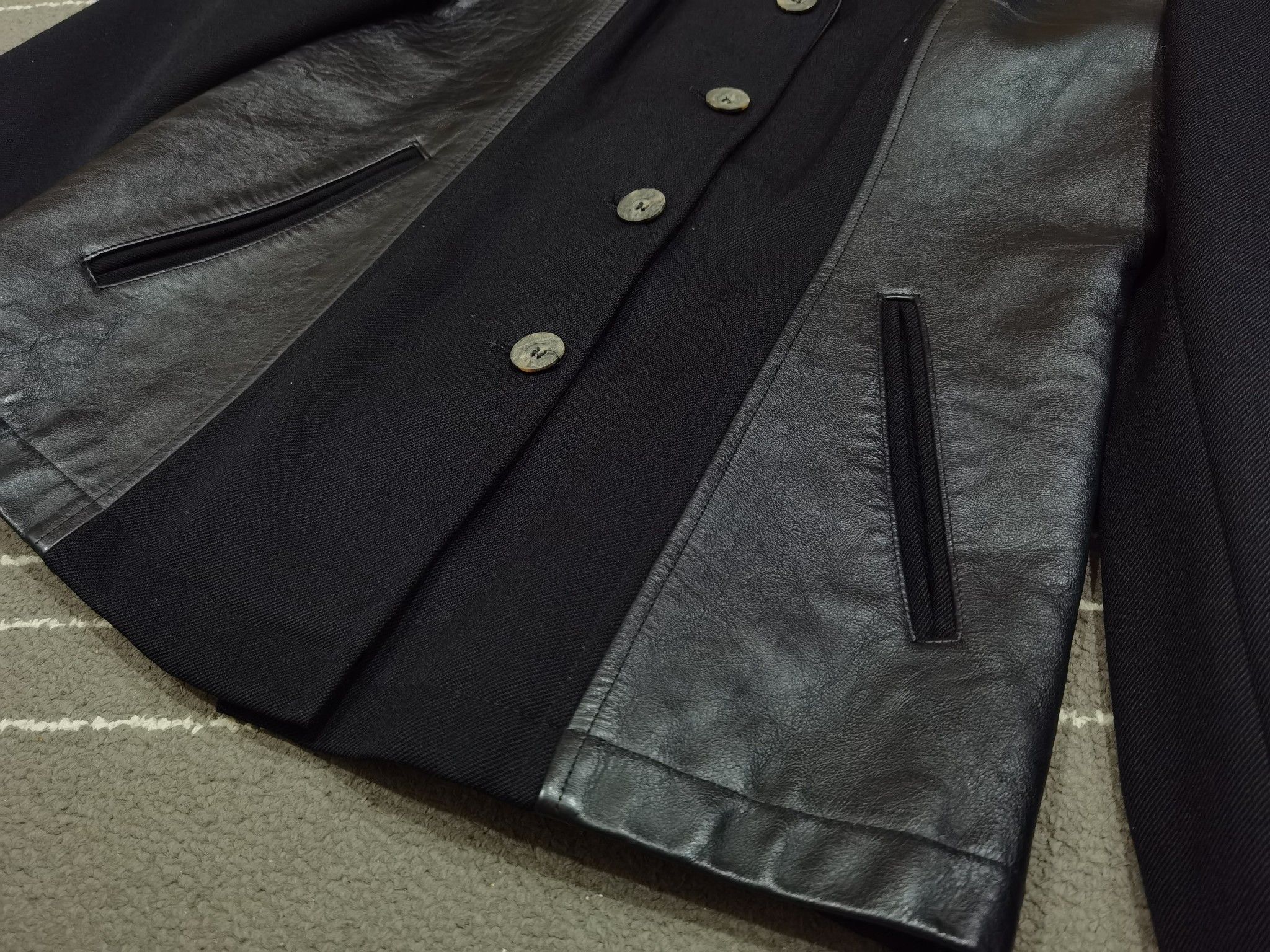 Sisley Sisley PARIS vintage leather wool designer BLAZER XS 8149 Size XS / US 0-2 / IT 36-38 - 13 Thumbnail
