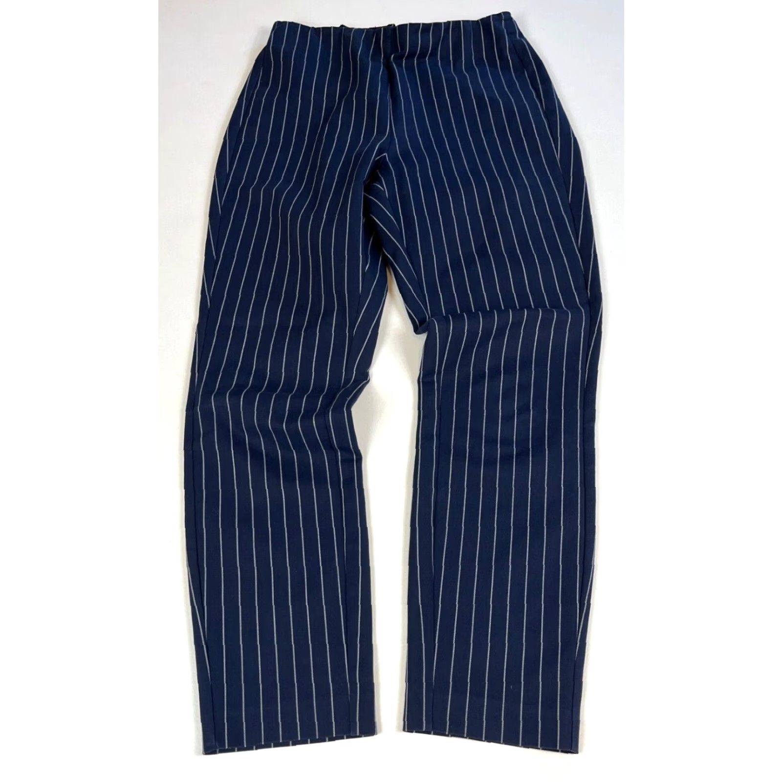 Rag & Bone rag & bone Women's Navy Pin Stripe Pants Size 6 City Business Casual Inseam 27 in Cotton Blend Size 27" / US 4 / IT 40 - 2 Thumbnail
