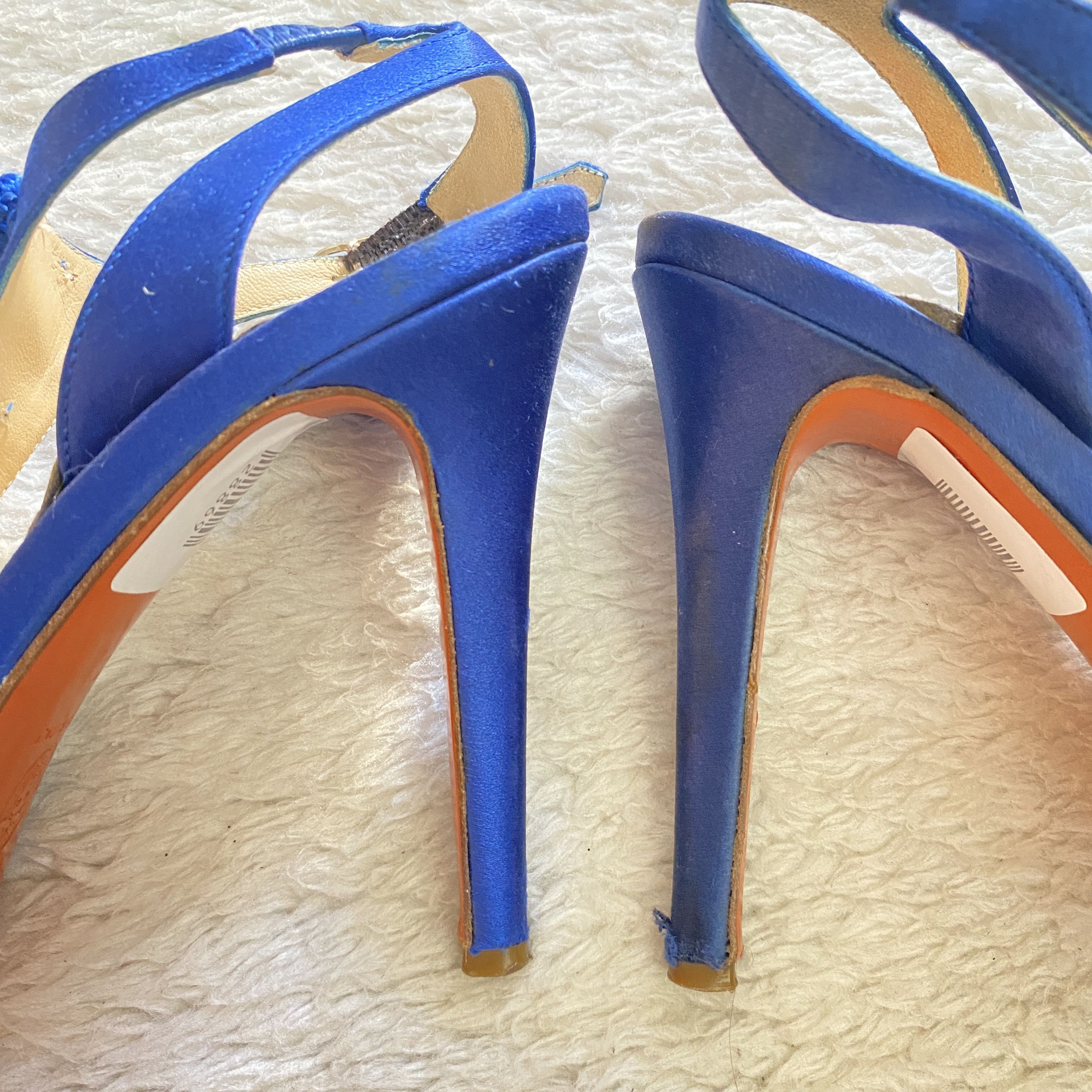Versace Versace S/S 2008 Blue Silk Tassel Heels – Open Toe Sandals Size US 8 / IT 38 - 3 Thumbnail