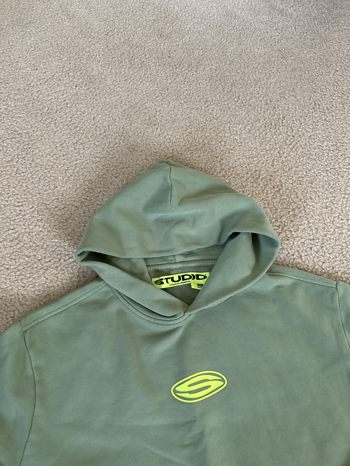 STUDIOUS Studio supervsn studios logo print boxy terry hoodie matcha Size US M / EU 48-50 / 2 - 3 Thumbnail