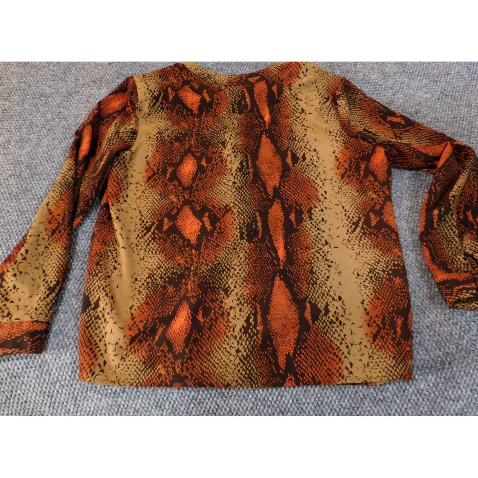 Vintage Notations Womens Button-Up Blouse XL Brown Polka Dot Crew Neck Pullover Casual Top Button Size XL / US 12-14 / IT 48-50 - 7 Thumbnail