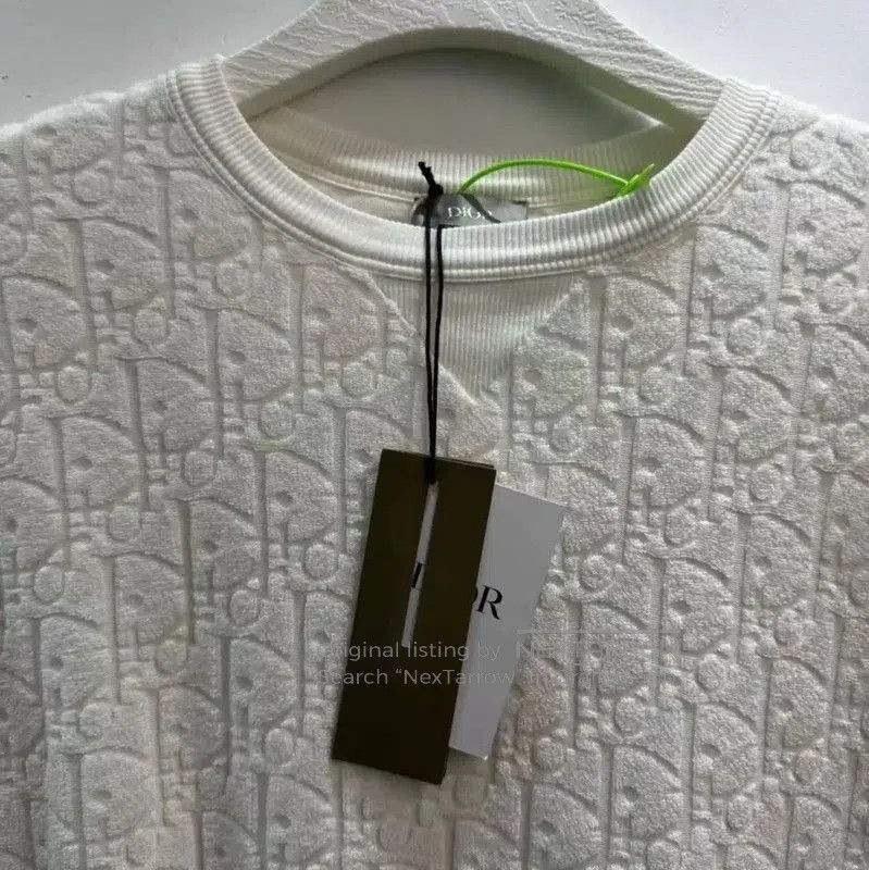 Dior Dior White Linen Blend Men's T-Shirt . Size US S / EU 44-46 / 1 - 2 Thumbnail
