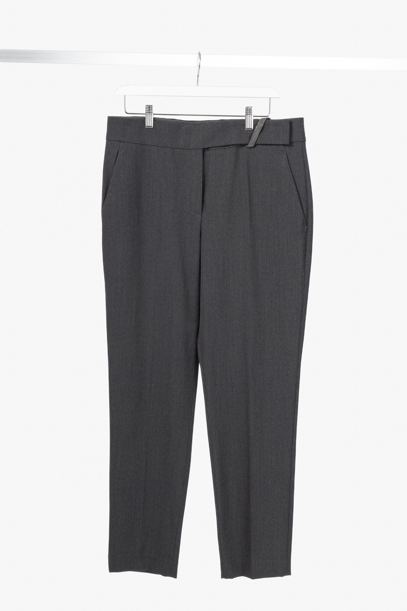 Brunello Cucinelli Brunello Cucinelli SS/21 Wool-Blend Monili-Bead Trousers Size 32" / US 10 / IT 46 - 1 Thumbnail