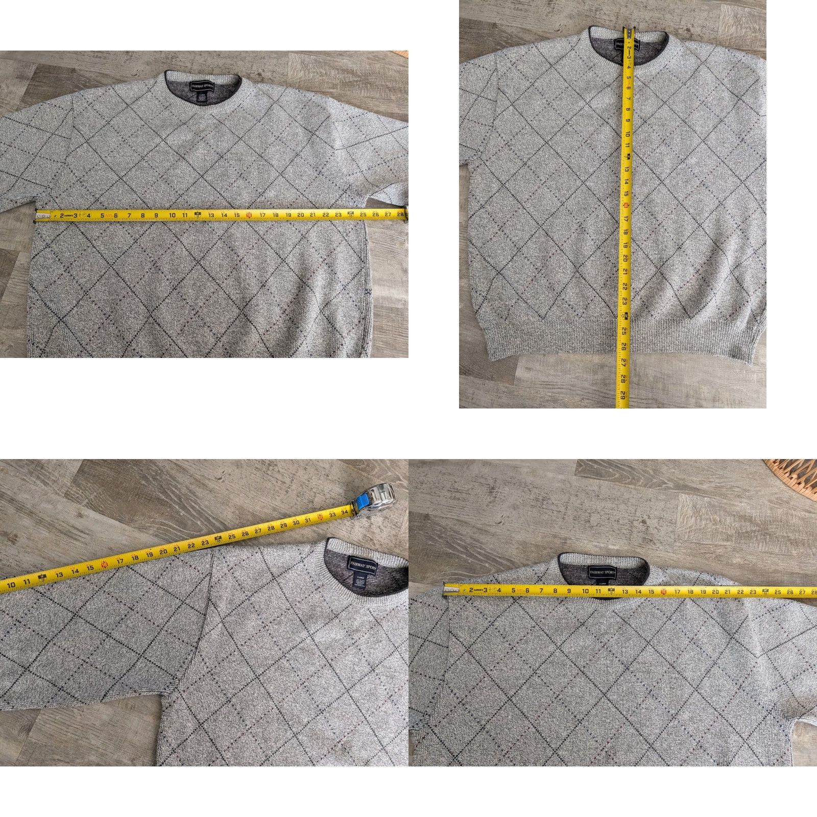 Vintage VINTAGE Fairway Sport Argyle Sweater Mens XL Crew Neck Golf USA Made Gray Knit Pullover Size US XL / EU 56 / 4 - 8 Thumbnail