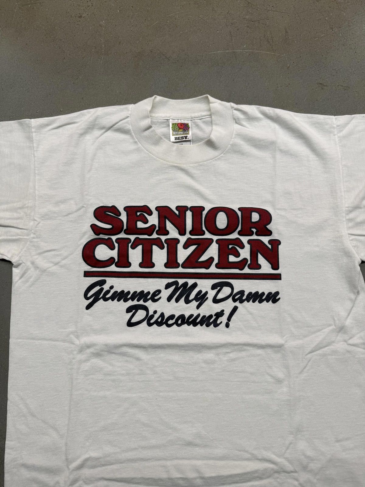 Fruit Of The Loom Vintage 90s/Y2K Senior Citizen Discount Humor Tshirt Large Size US L / EU 52-54 / 3 - 2 Thumbnail