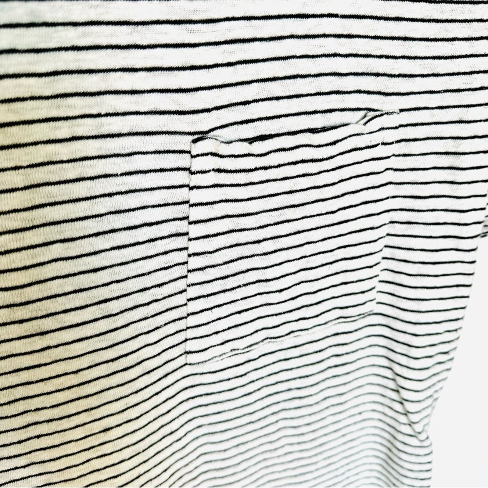 Target Basics GOODFELLOW White Black Striped Hemp Short Sleeve Tee Shirt Size US S / EU 44-46 / 1 - 6 Thumbnail