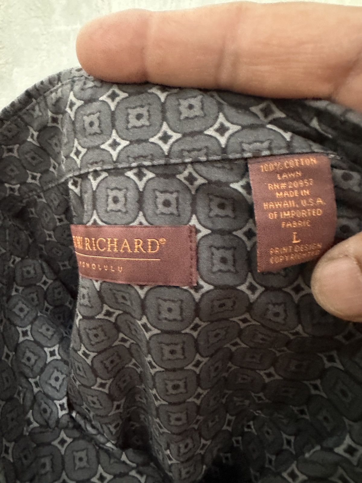 Tori Richard PreOwned Tori Richard Gray Hawaiian Shirt Men's Large Size US L / EU 52-54 / 3 - 4 Thumbnail