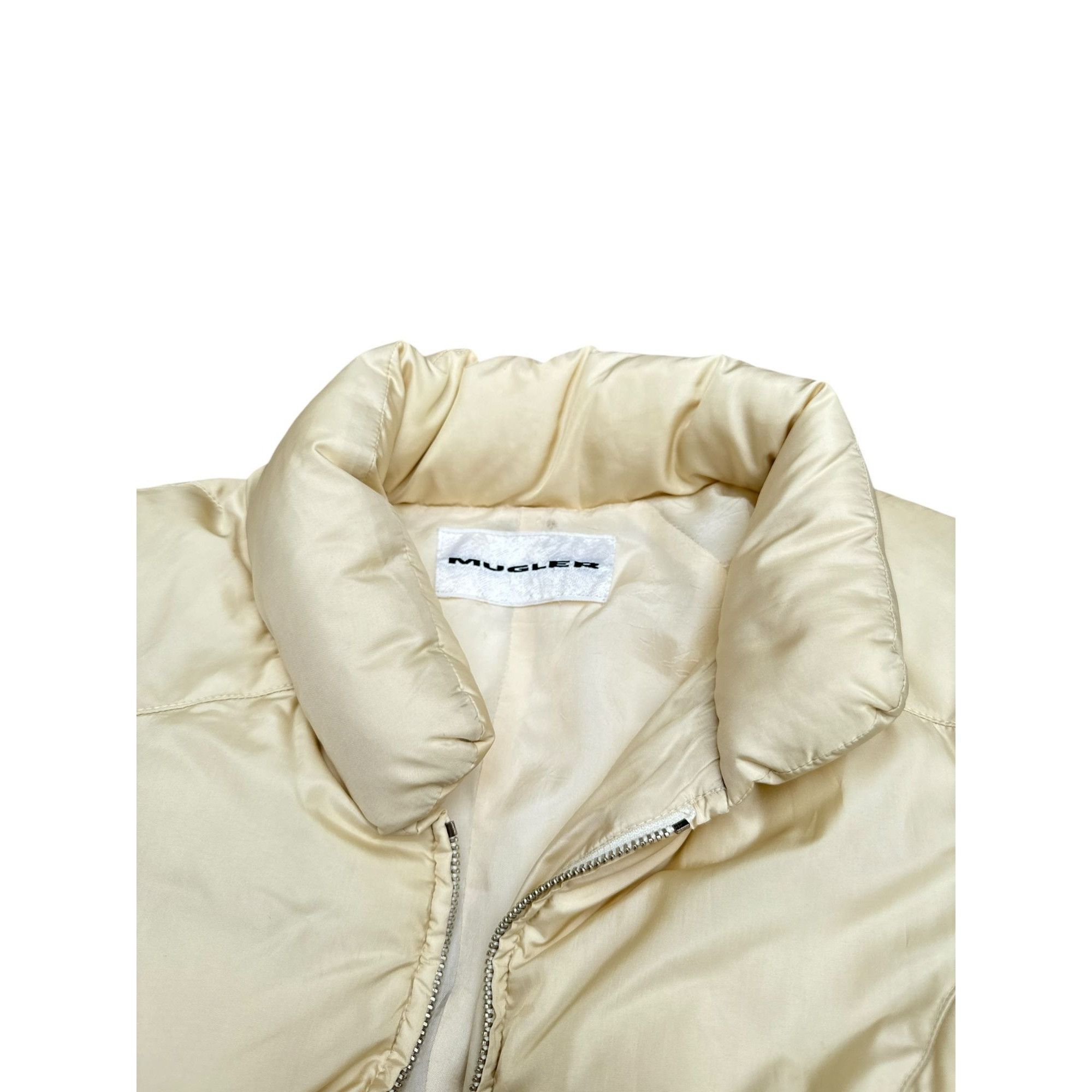 Thierry Mugler Vintage Beige-Gold Puffer Jacket Size M / US 6-8 / IT 42-44 - 6 Thumbnail