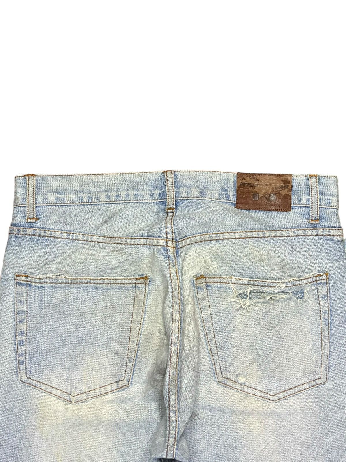 Japanese Brand SALES🔥Vintage Japanese Light Wash Distressed Loose Jeans Size US 31 - 8 Thumbnail