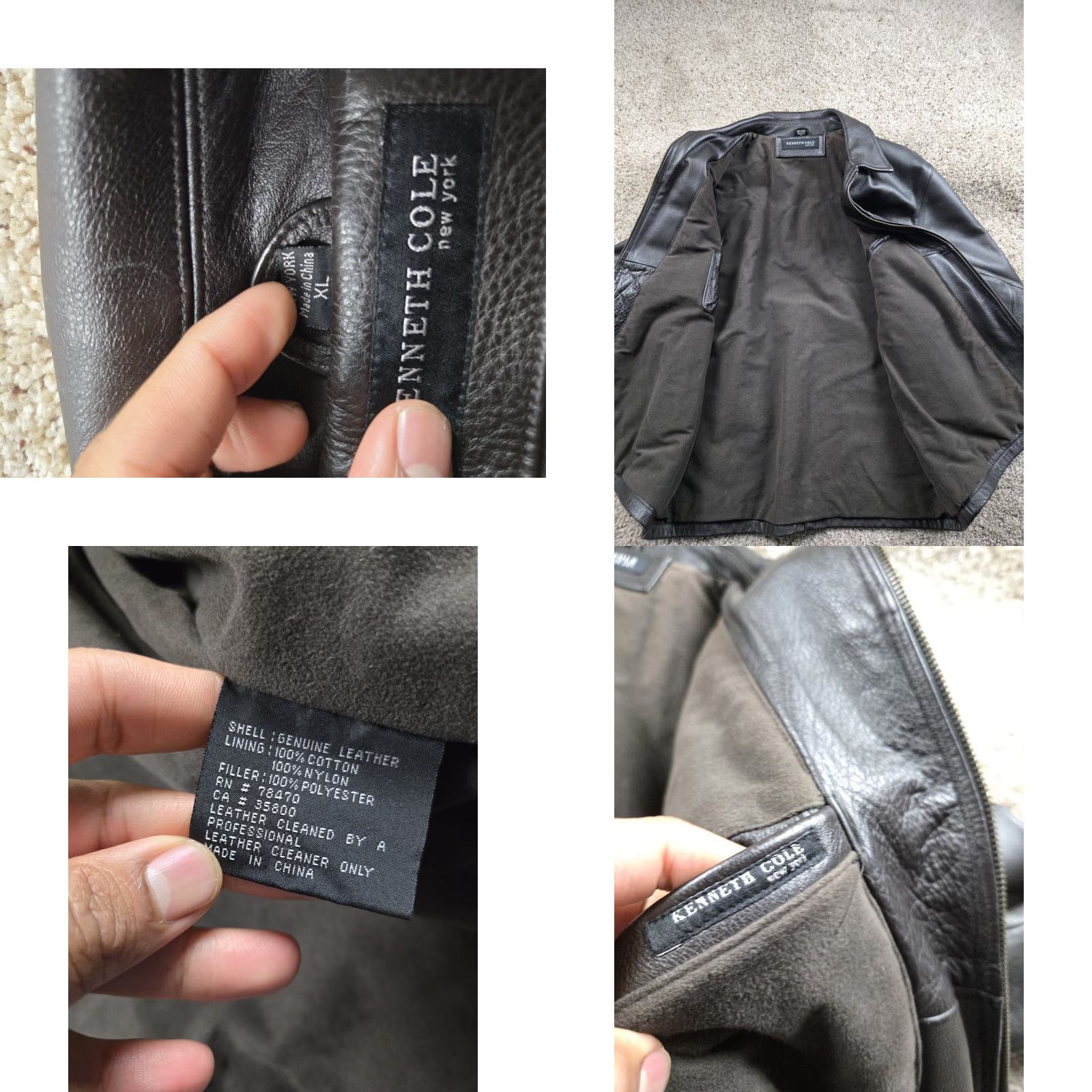 Kenneth Cole VINTAGE Kenneth Cole Leather Bomber Jacket XL Mens Brown Full Zip Pockets Y2K Size US XL / EU 56 / 4 - 8 Thumbnail