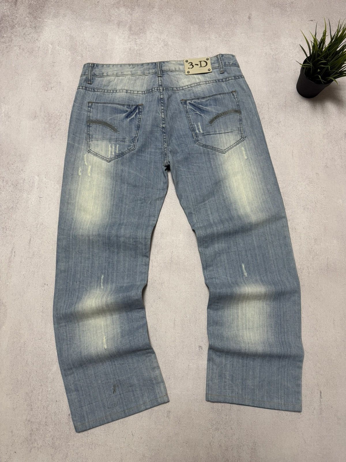 Japanese Brand Sick Vintage Baggy Jeans Japanese Distressed Wash Pants 90s Size US 36 / EU 52 - 7 Thumbnail