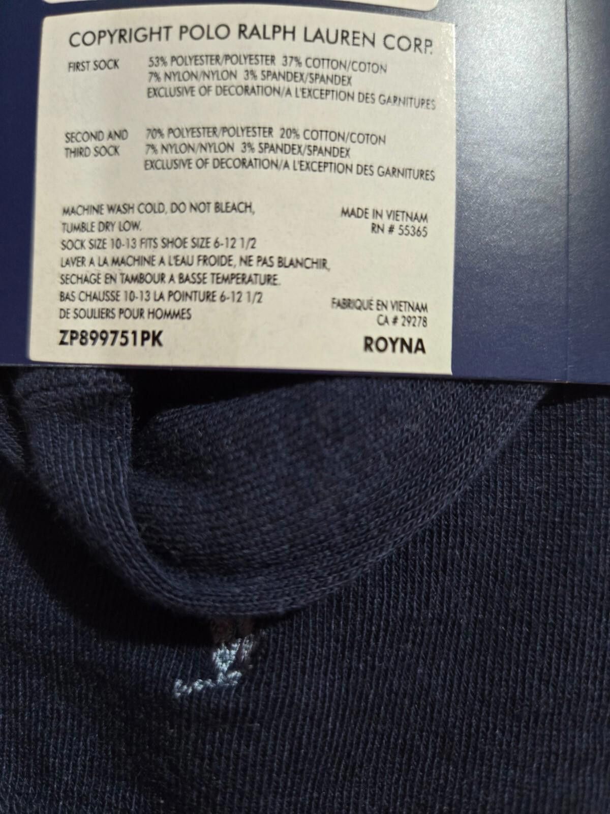Polo Ralph Lauren Polo Ralph Lauren Mens Trouser Dress Socks 3 pack Size 10-13 Size ONE SIZE - 4 Thumbnail