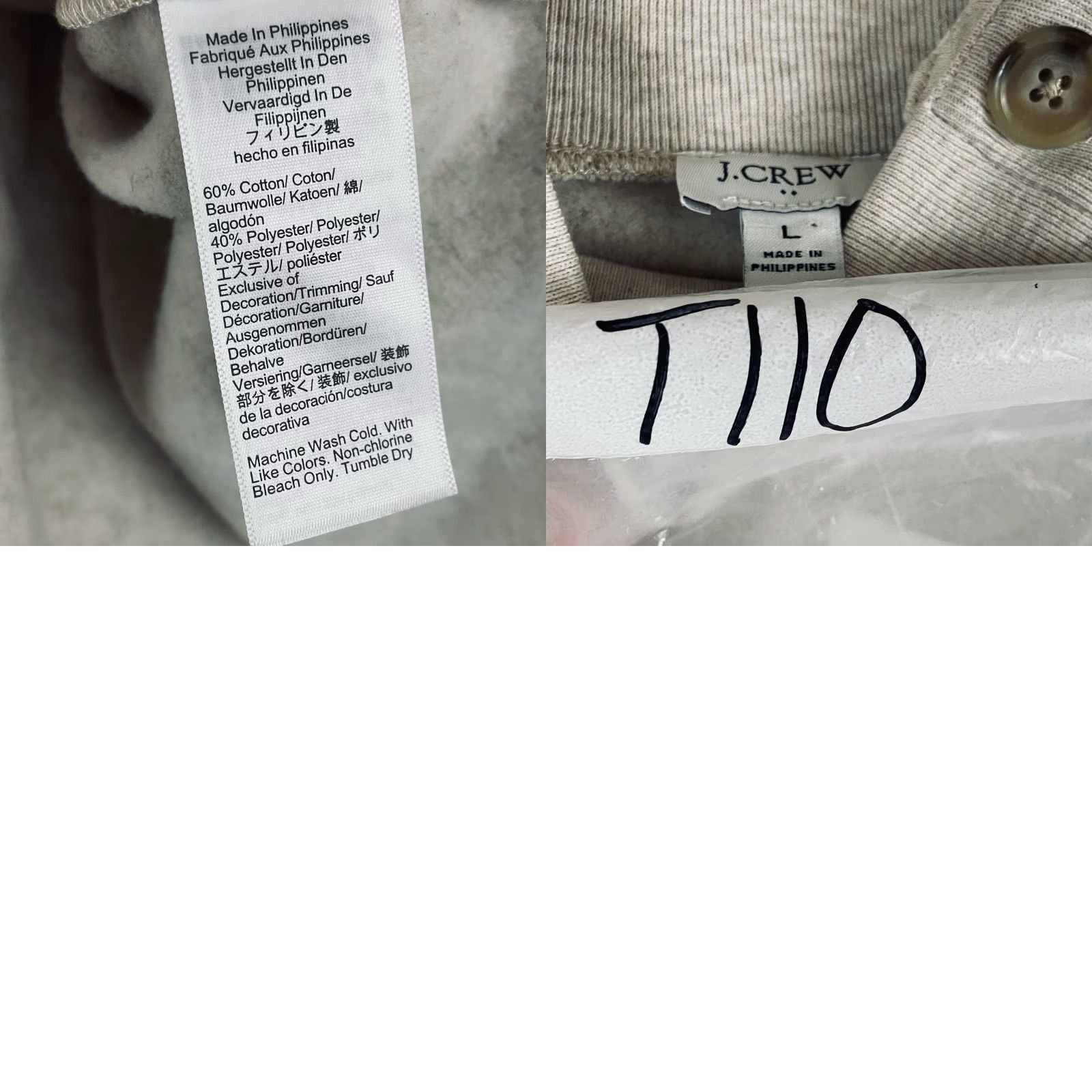 J.Crew J. Crew Sweatshirt Womens Large Tunic Button-Collar Pullover Oatmeal Beig e NWT L Size L / US 10 / IT 46 - 9 Thumbnail