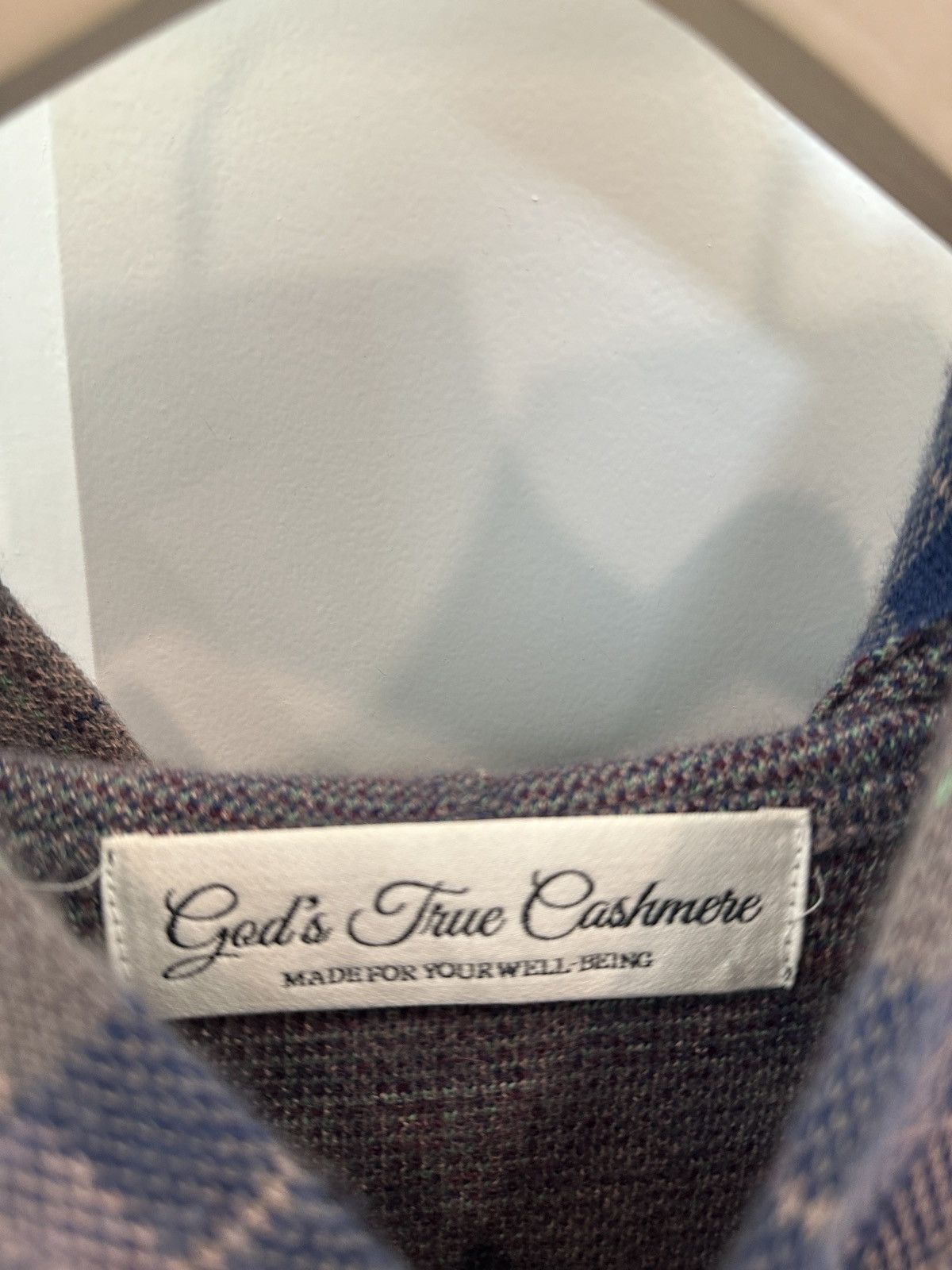 God's True Cashmere God’s True Cashmere Lapis Lazuli Check-Print Cashmere Hoodie Size US L / EU 52-54 / 3 - 5 Thumbnail
