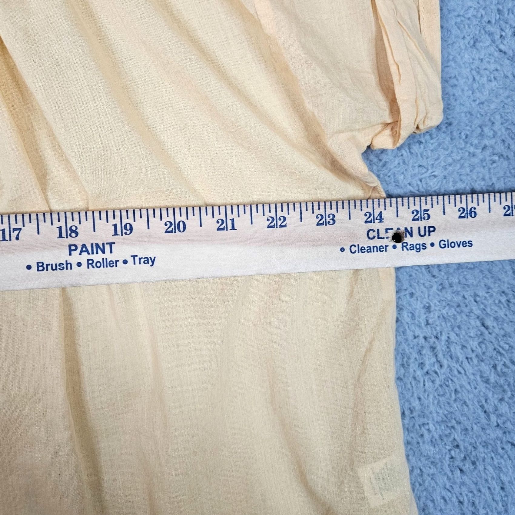 Vintage Sundance Blouse Shirt Women S Yellow Orange Cotton Blend V-Neck Short Sleeve Regular Fit All Seasons - Ladies Casual Everyday Tops Size S / US 4 / IT 40 - 4 Thumbnail