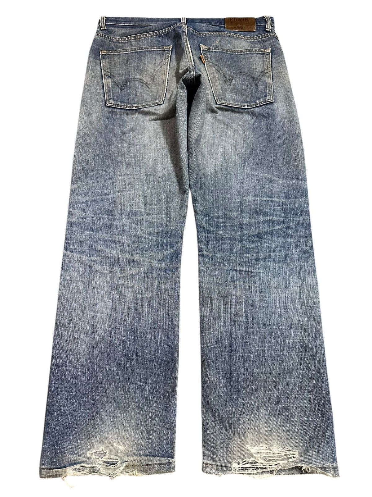 Edwin Edwin XV Exclusive Vintage Blue Faded Wash Distressed Jeans Size US 35 - 2 Thumbnail