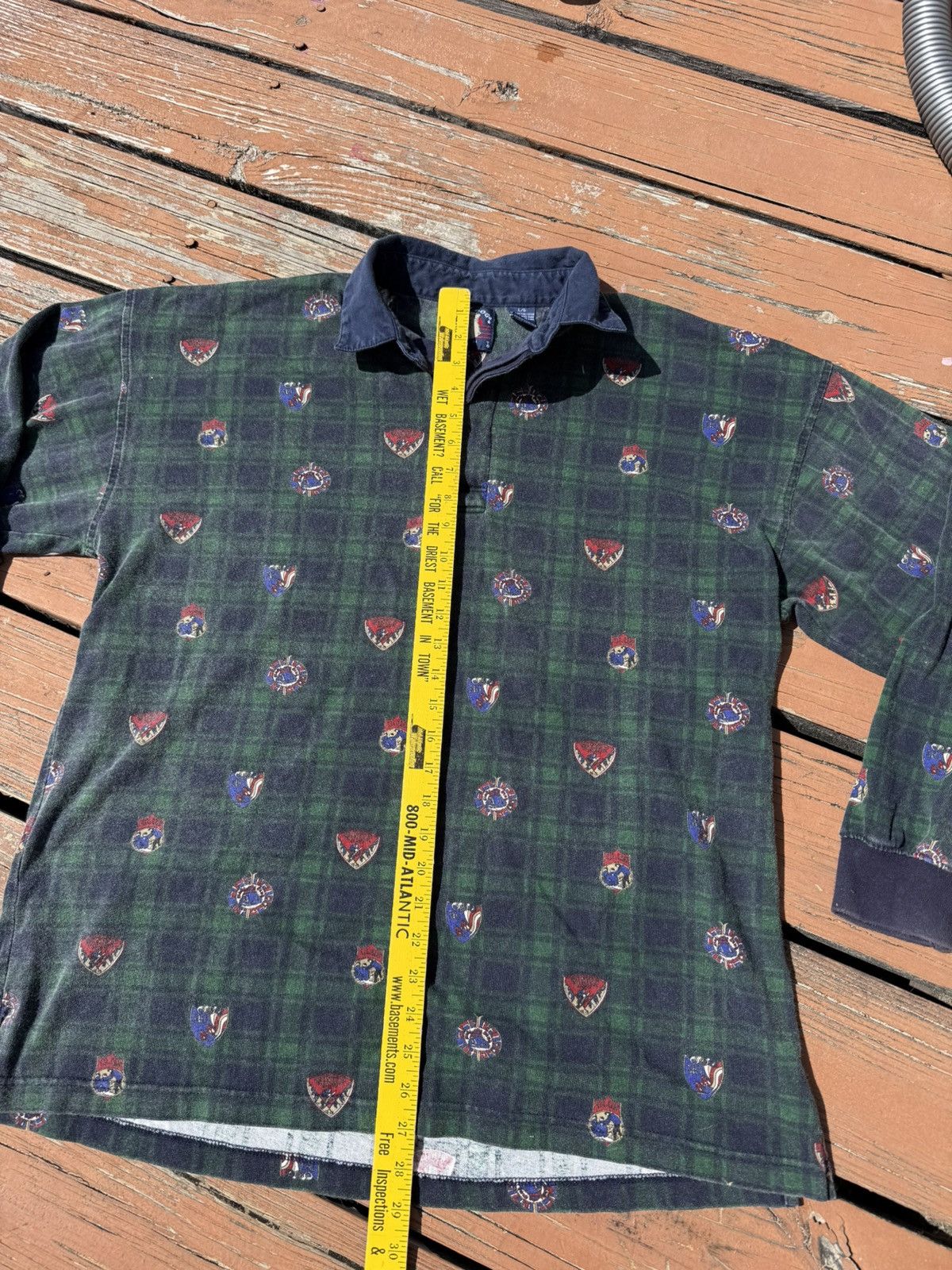 Vintage Vintage 90s Gant Polo Shirt Rugby all over print Size US L / EU 52-54 / 3 - 5 Thumbnail