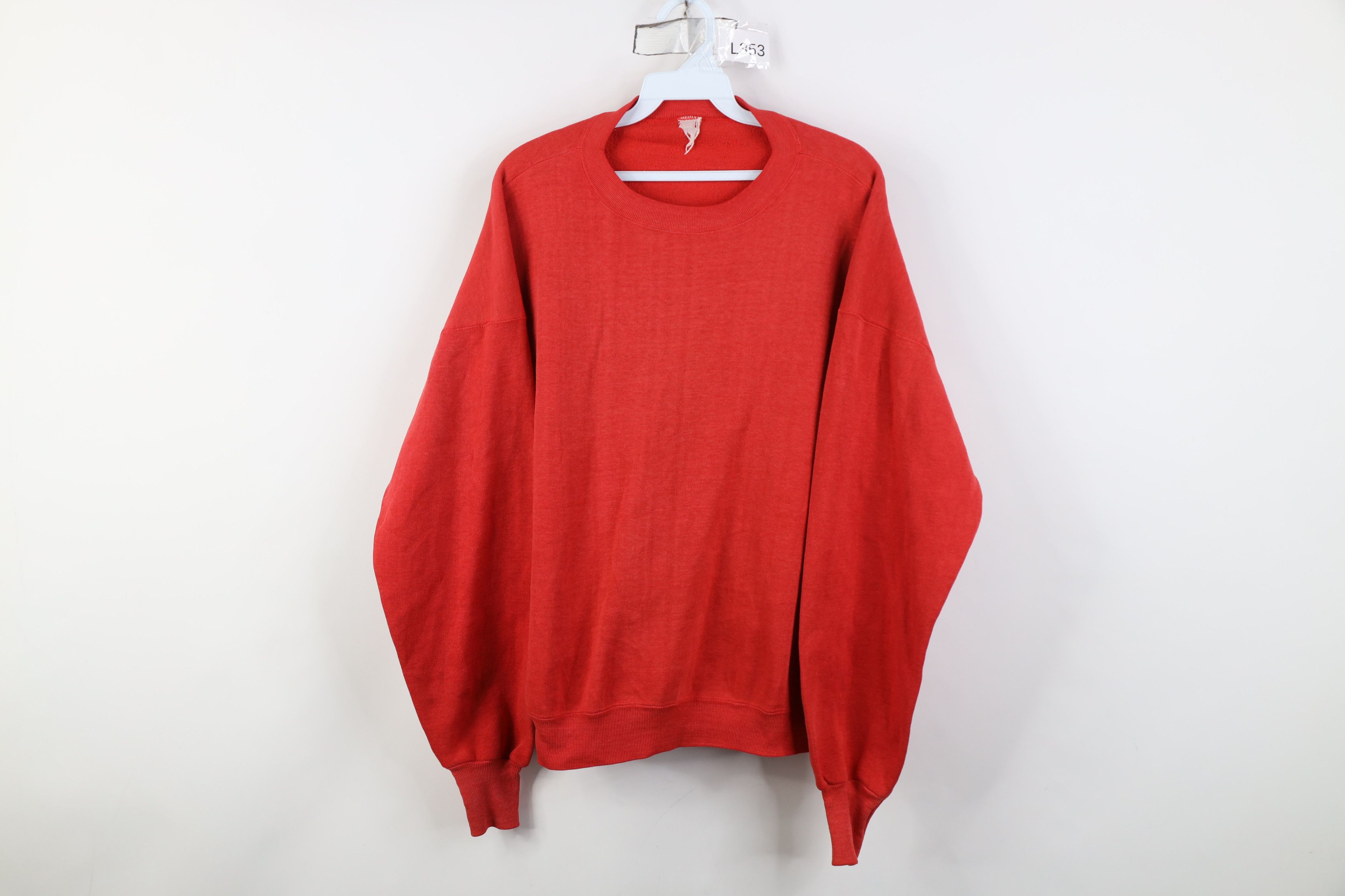 Vintage Vintage 70s Streetwear Boxy Fit Crewneck Sweatshirt Red USA Size US XL / EU 56 / 4 - 1 Thumbnail