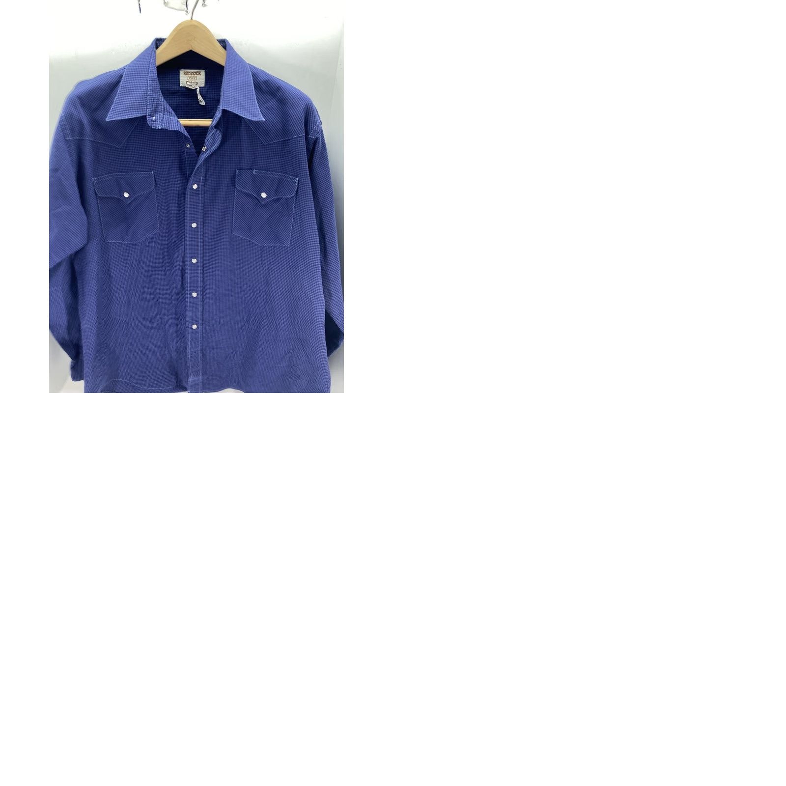 Vintage VINTAGE Ruddock Pearl Snap Shirt Men XL Blue Check Long Sleeve Western Rodeo Shirt Size US XL / EU 56 / 4 - 9 Thumbnail