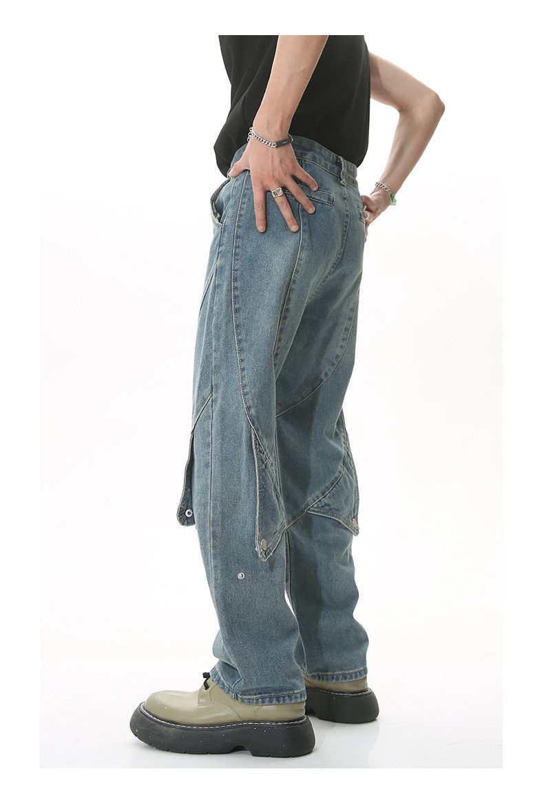 Japanese Brand × Jean Vintage motorcycle heavy patchwork distressed cargo jeans Size US 32 / EU 48 - 6 Thumbnail