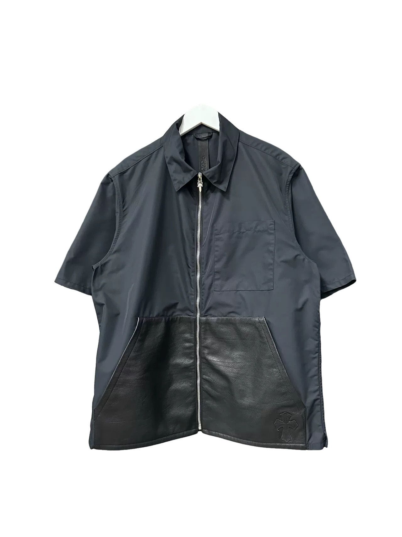 Chrome Hearts Chrome Hearts Leather Panel Zip Shirt Jacket Size M Size US M / EU 48-50 / 2 - 1 Thumbnail