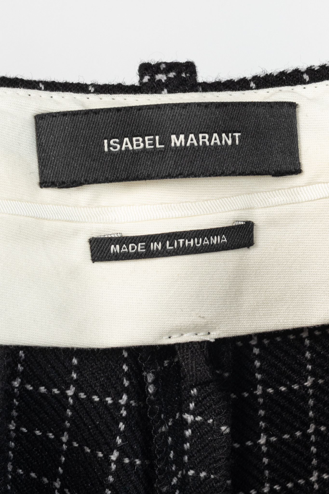 Isabel Marant Isabel Marant Lola Black Checked Wool Cropped Trousers Size 30" / US 8 / IT 44 - 4 Thumbnail