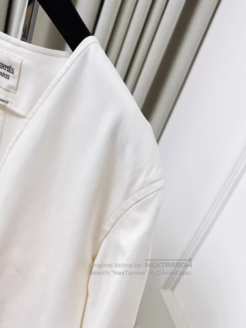 Hermes Hermes White Leather Strap Long Coat Size XS / US 0-2 / IT 36-38 - 2 Thumbnail