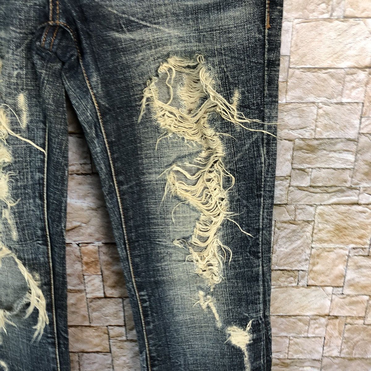 Japanese Brand Detail Blue Distressed Denim Pants #A132 Size 25" / US 0 / IT 36 - 11 Thumbnail
